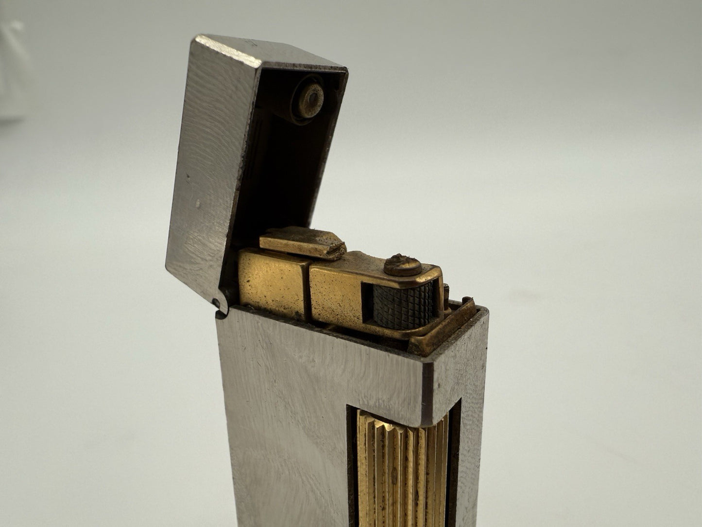 DUNHILL FEUERZEUG SILBER GOLD DESIGN VINTAGE