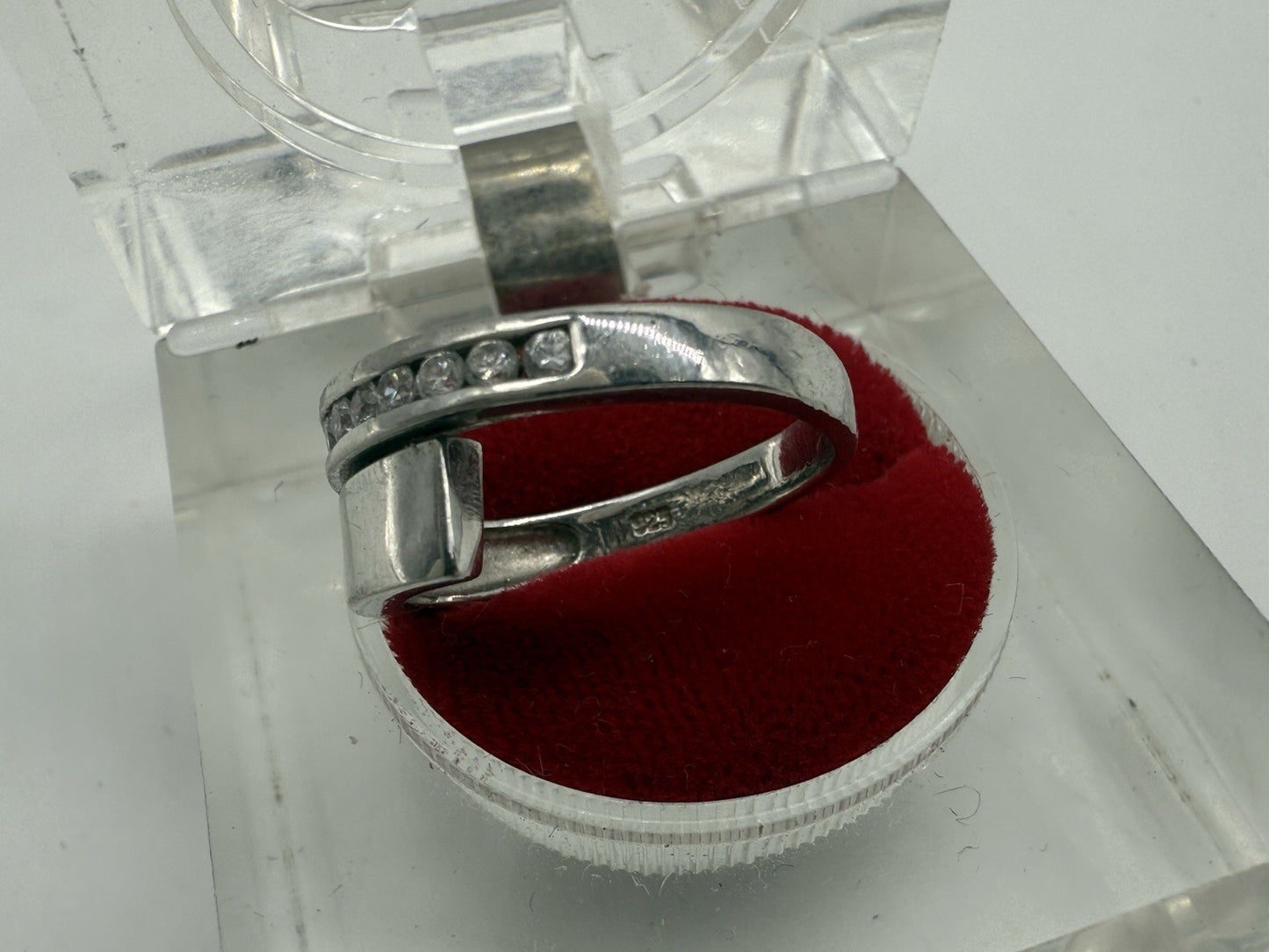 VINTAGE DAMEN RING IN 925 SILBER MIT ZIRKONIA IM WICKELDESIGN GR.57