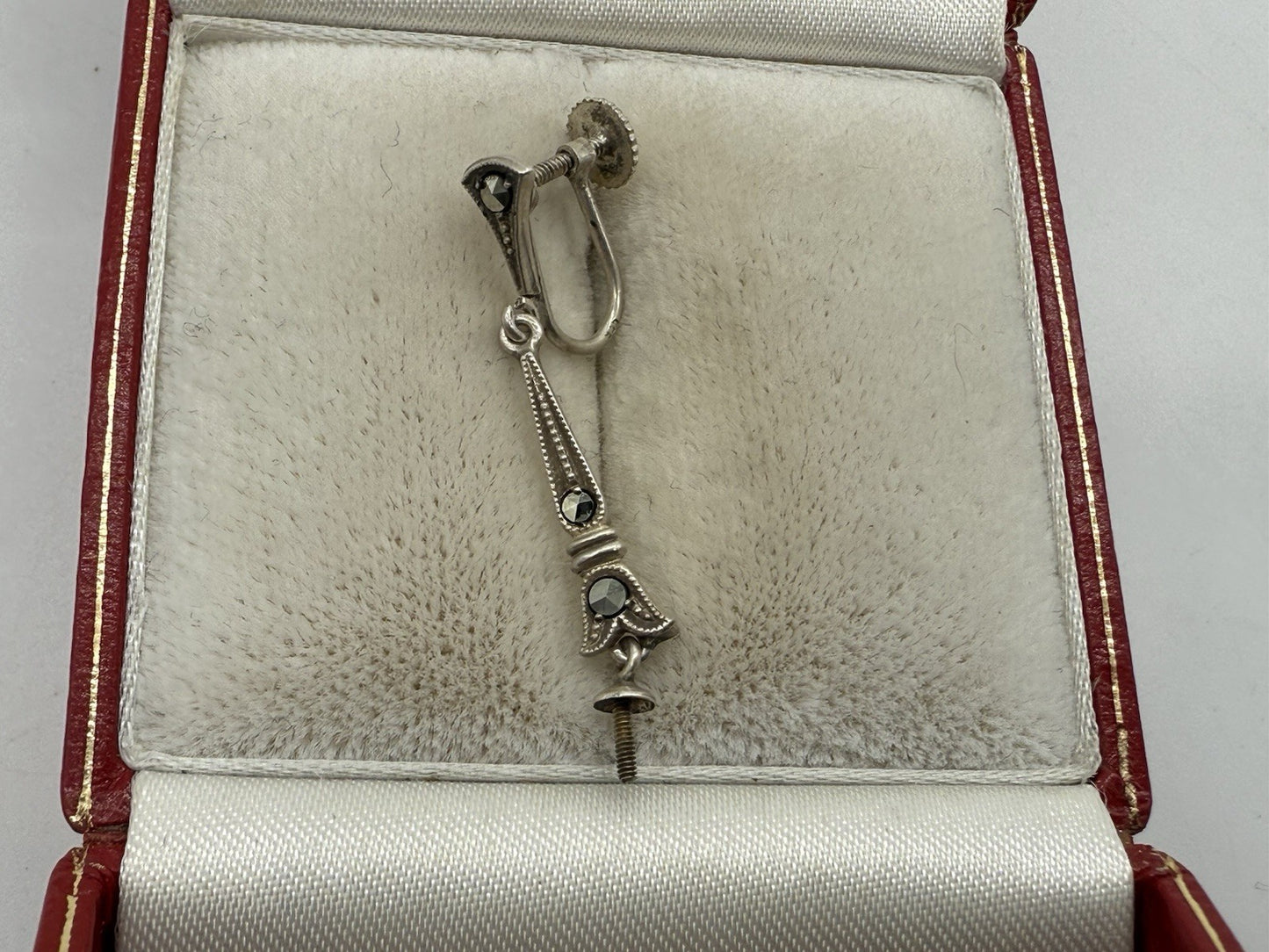 ART DECO OHRRINGE 830er SILBER SCHWEDEN SKANDINAVIEN ANTIKE MARKASITEN