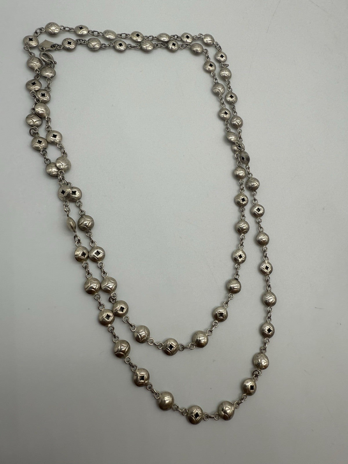 EXKLUSIVE 925 SILBER KUGELKETTE STILVOLLE HANDARBEIT SILBER KETTE