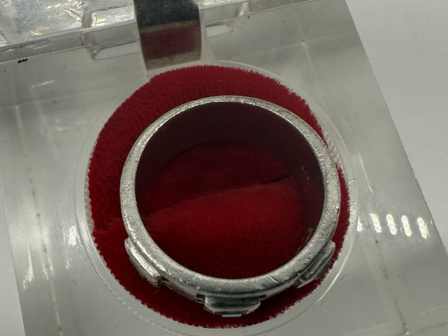 VINTAGE BANDRING 925 SILBER MIT KRISTALLE - SCHÖNE HANDARBEIT GR.54