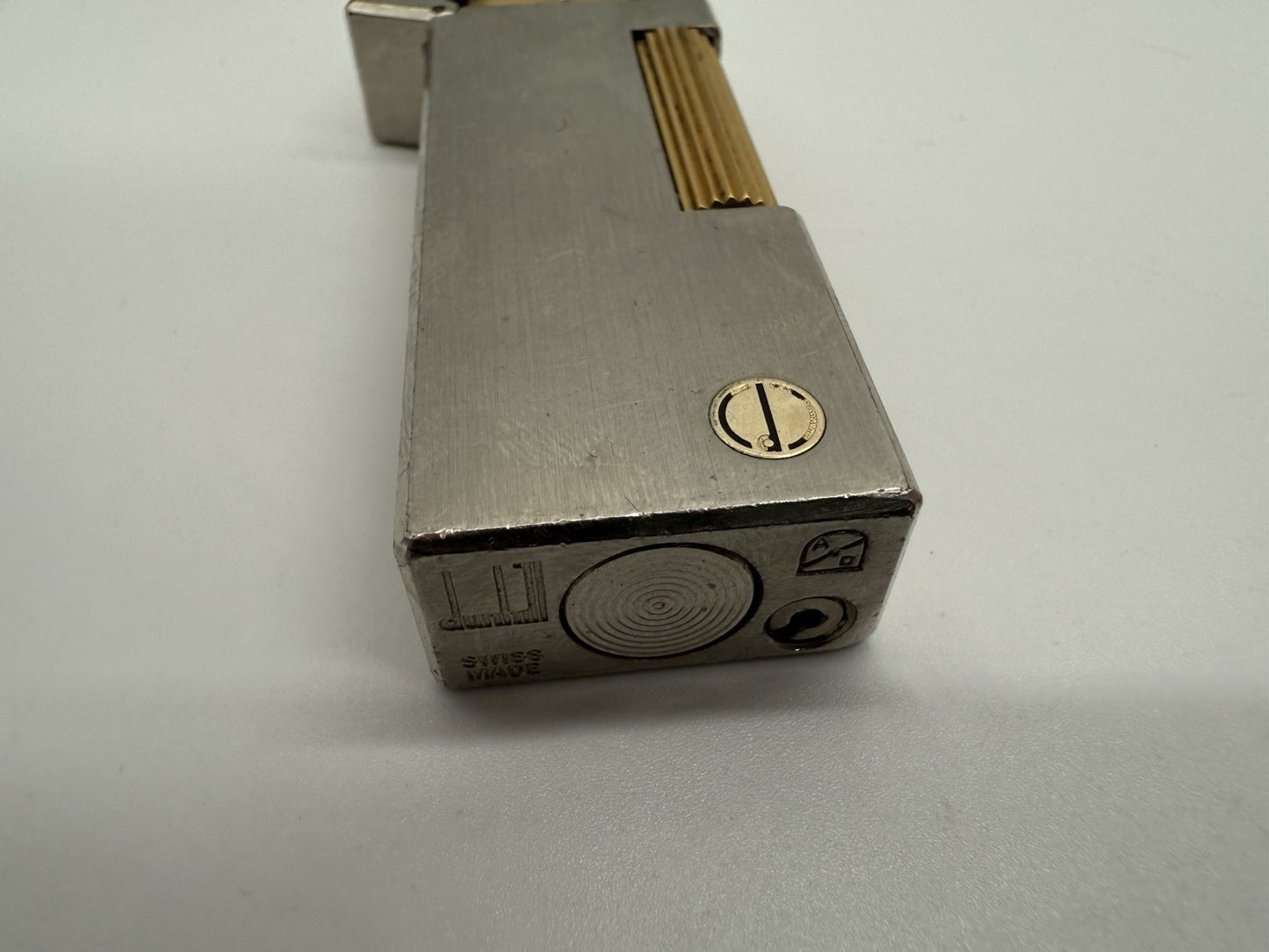 DUNHILL FEUERZEUG SILBER GOLD DESIGN VINTAGE