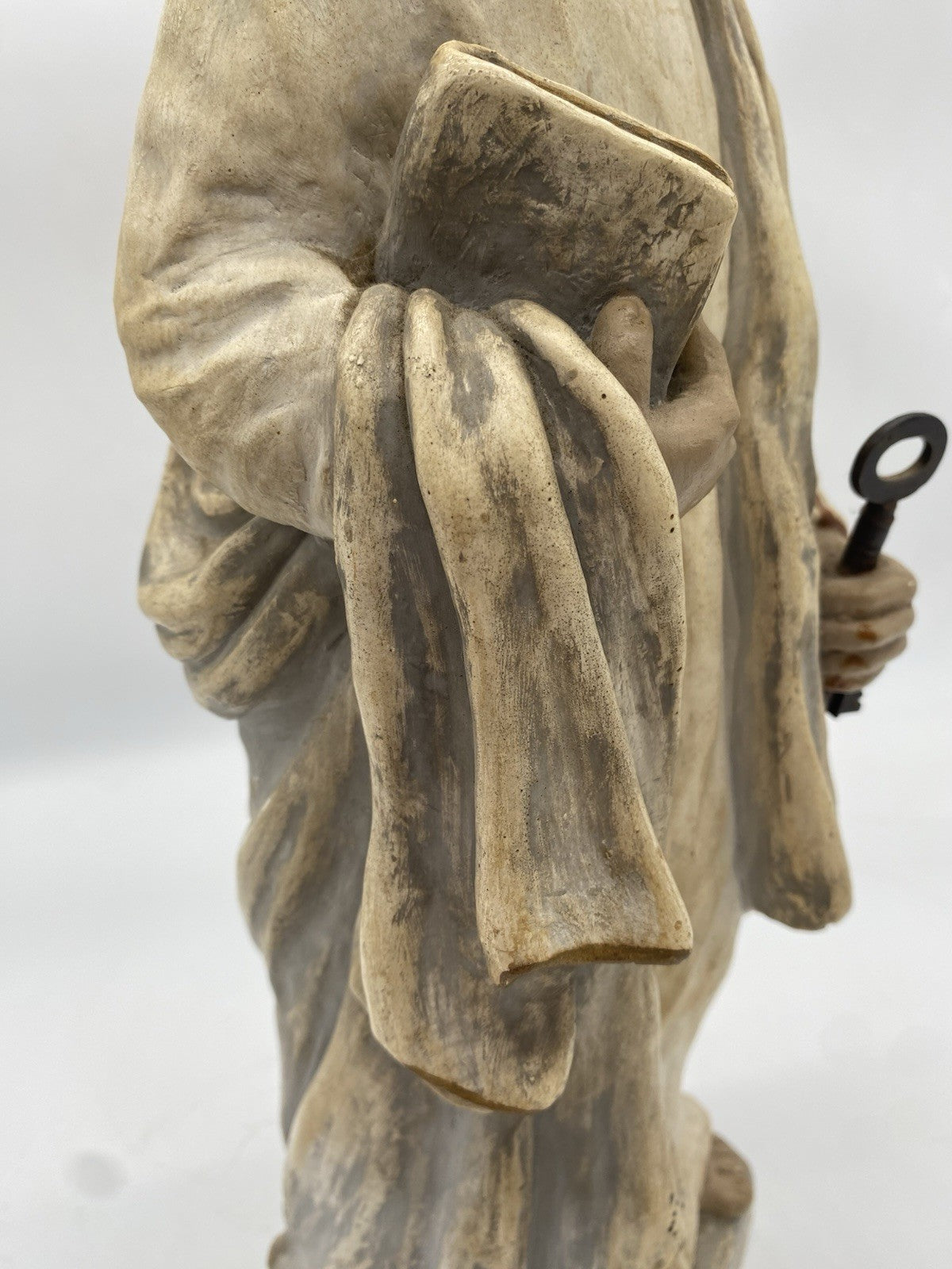 HEILIGER PETRUS MIT SCHLÜSSEL HEILIGENFIGUR GIPS 45cm