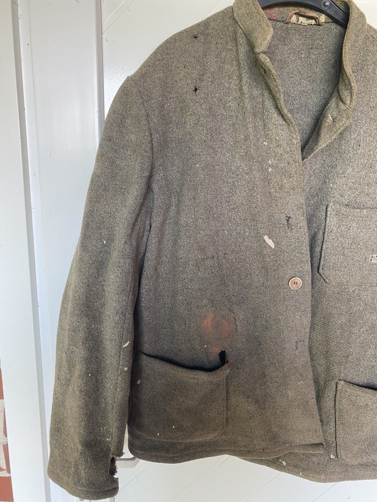 DEUTSCHE ARBEITSJACKE DRILLICHJACKE AUS WOLLFILZ, WEHRMACHT ODER ZIVIL