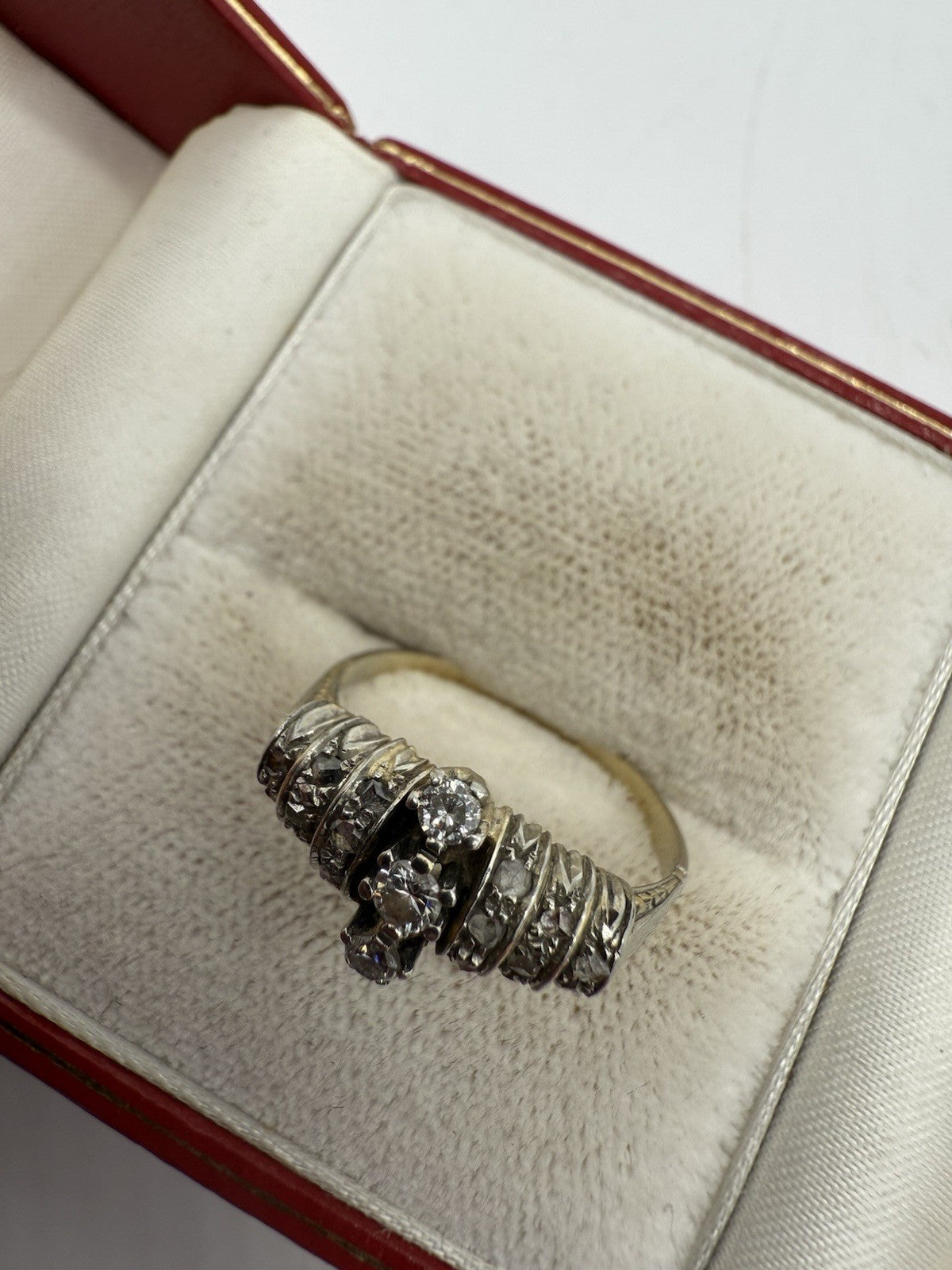 ANTIKER RING 750 GOLD RUSSLAND - 18 KARAT BICOLOR MIT BRILLANTEN