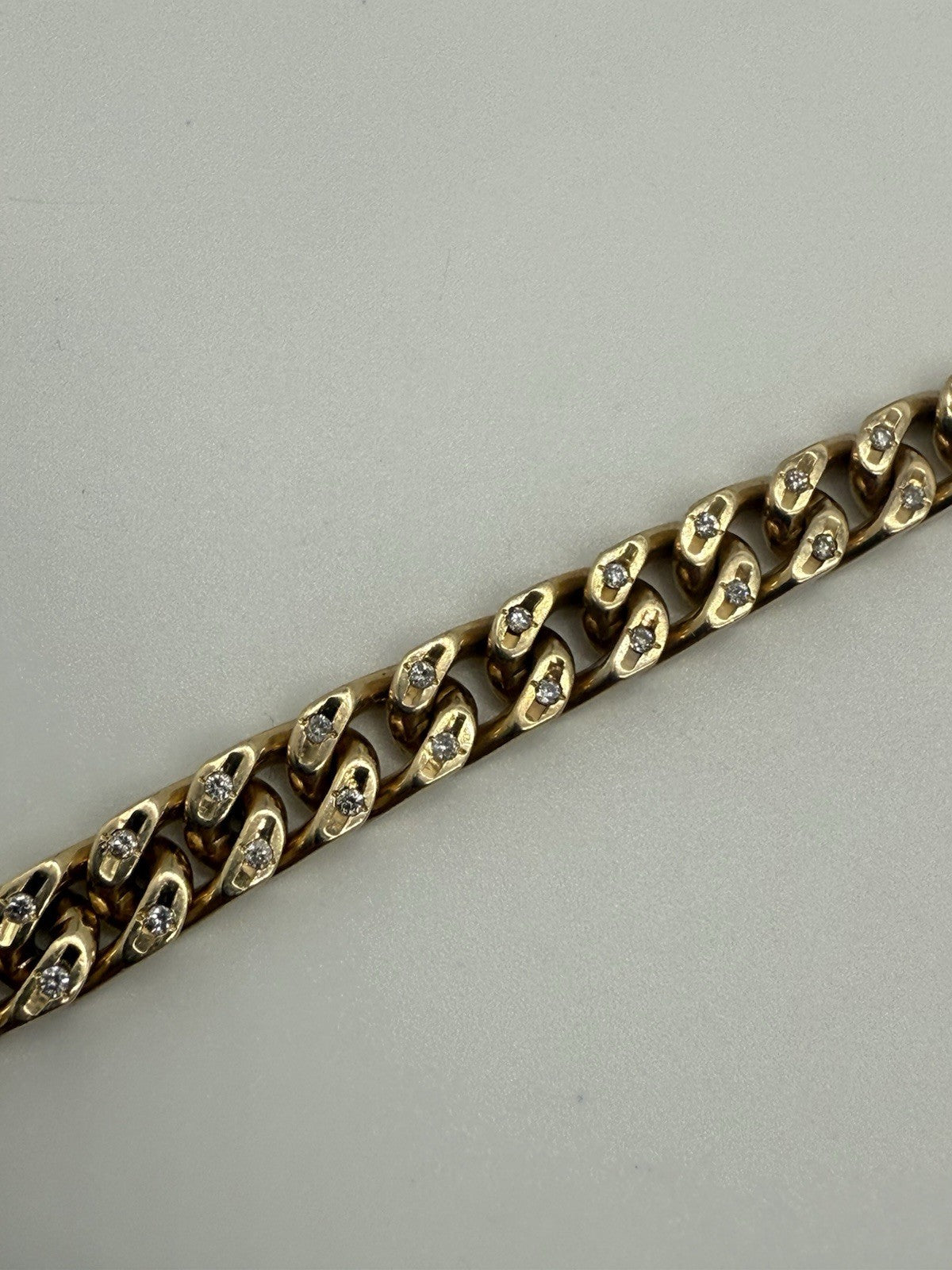 585 GOLDARMBAND MIT BRILLANTEN - YIN-YANG DESIGN - 14K GELBGOLD - 19cm