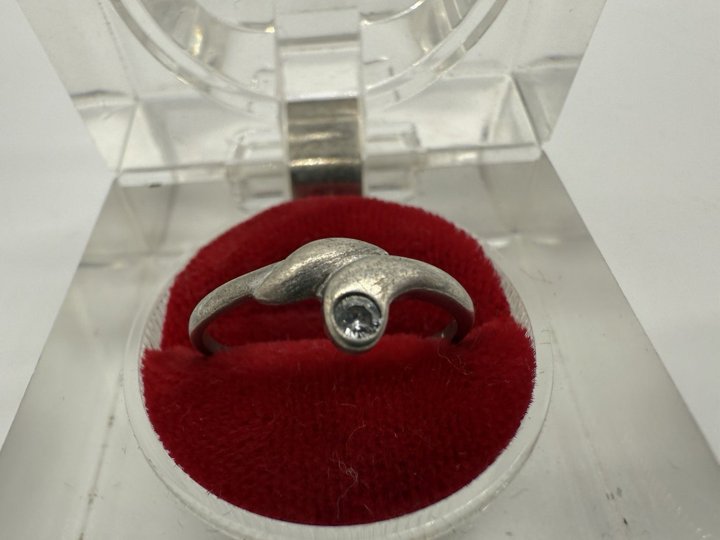 VINTAGE 925 STERLING SILBER RING MIT ZIRKONIA GR.56