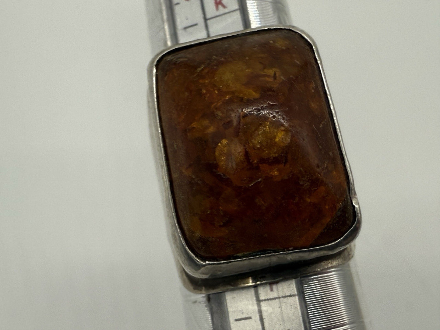 DESIGNER RING GEORG KRAMER 835 SILBER BERNSTEIN GR.54
