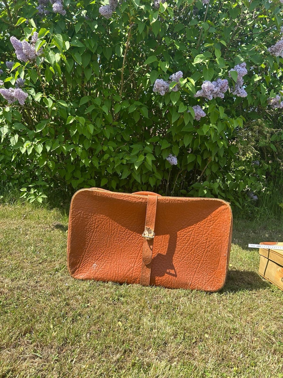 VINTAGE REISEKOFFER LEDERKOFFER BRAUN VINTAGE 60er JAHRE OLDTIMER TASCHE