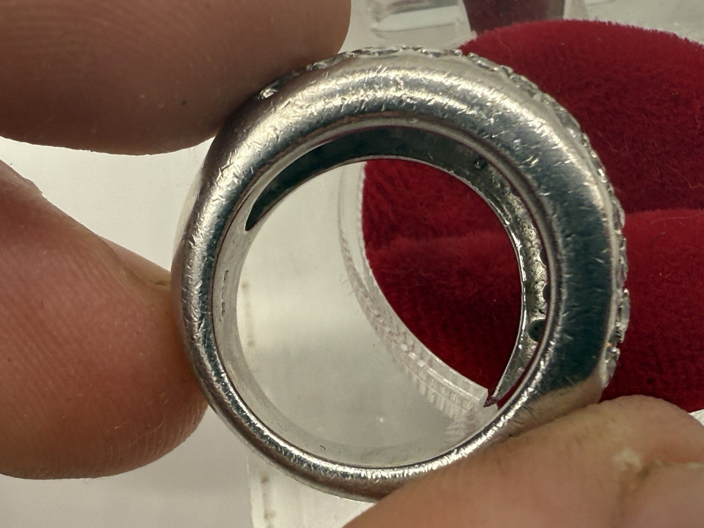 VINTAGE SILBERRING 925 SILBER MIT ZIRKONIA GR.49