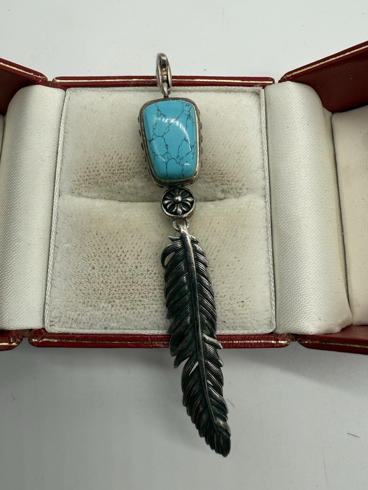 THOMAS SABO ANHÄNGER FEDERN TÜRKIS 925 STERLING SILBER