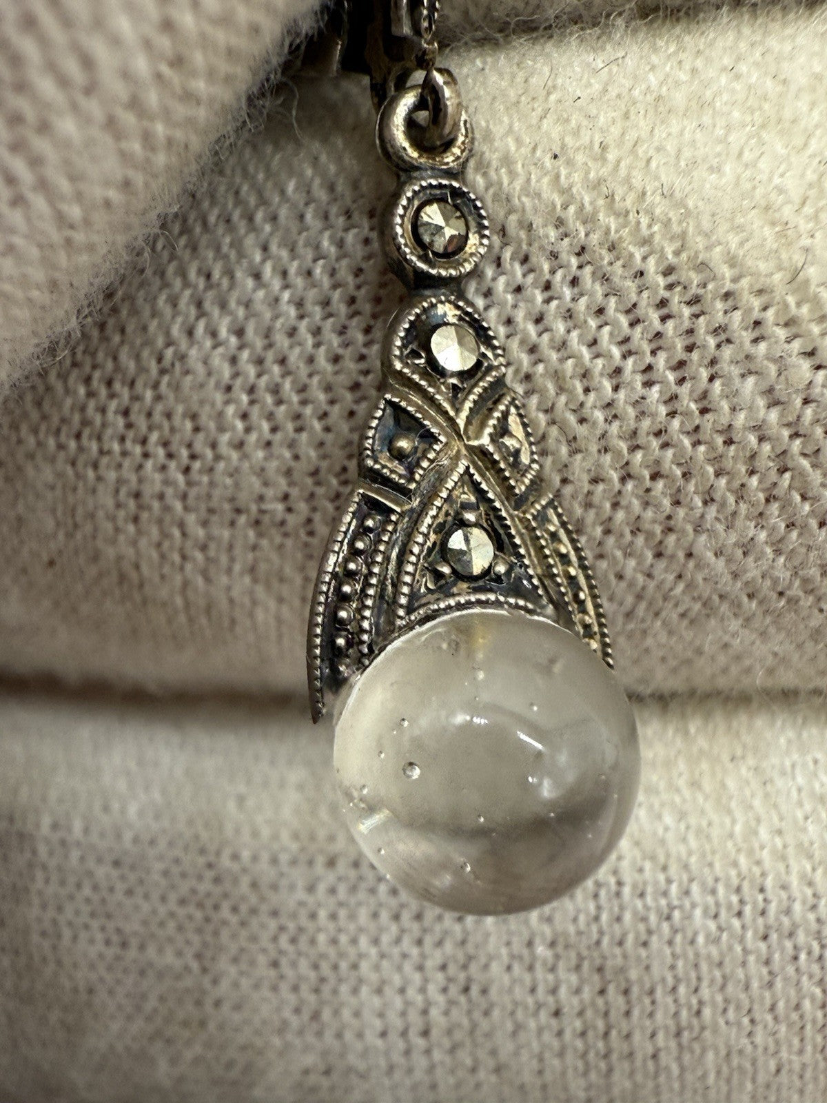 VINTAGE SKANDINAVIEN KARL LAINE 835 SILBER OHRRINGE BERGKRISTALL