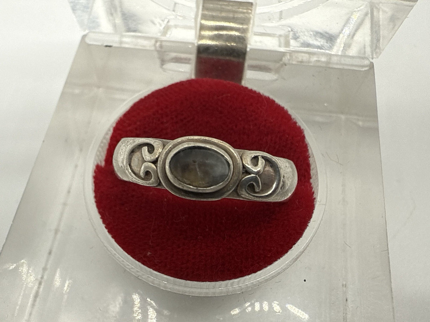 VINTAGE 925 STERLING SILBER RING MIT MONDSTEIN GR.58