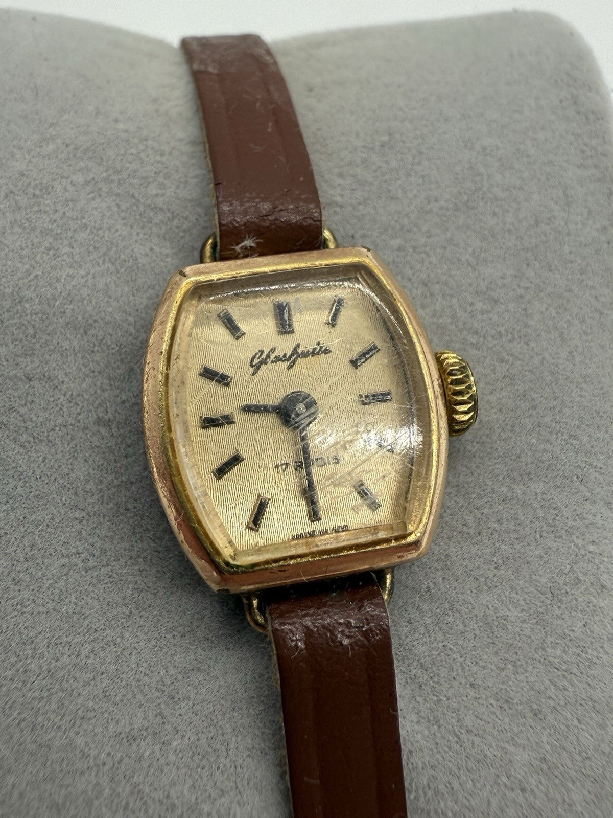 VINTAGE GLASHÜTTE 17 RUBIS DAMEN ARMBANDUHR HANDAUFZUG LÄUFT
