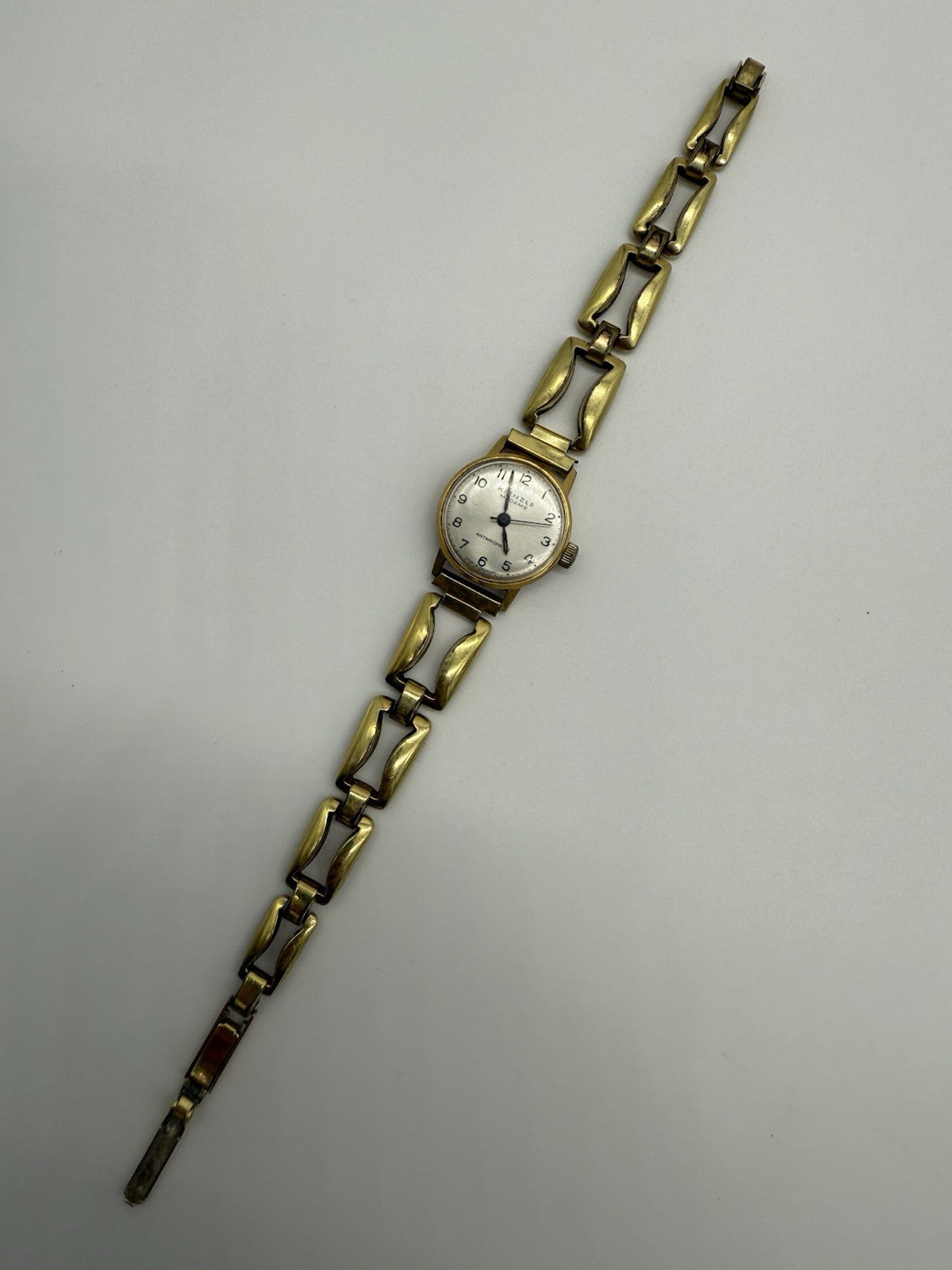 VINTAGE KIENZLE MADAME HANDAUFZUG GOLD DOUBLE DAMEN ARMBANDUHR UHR LÄUFT