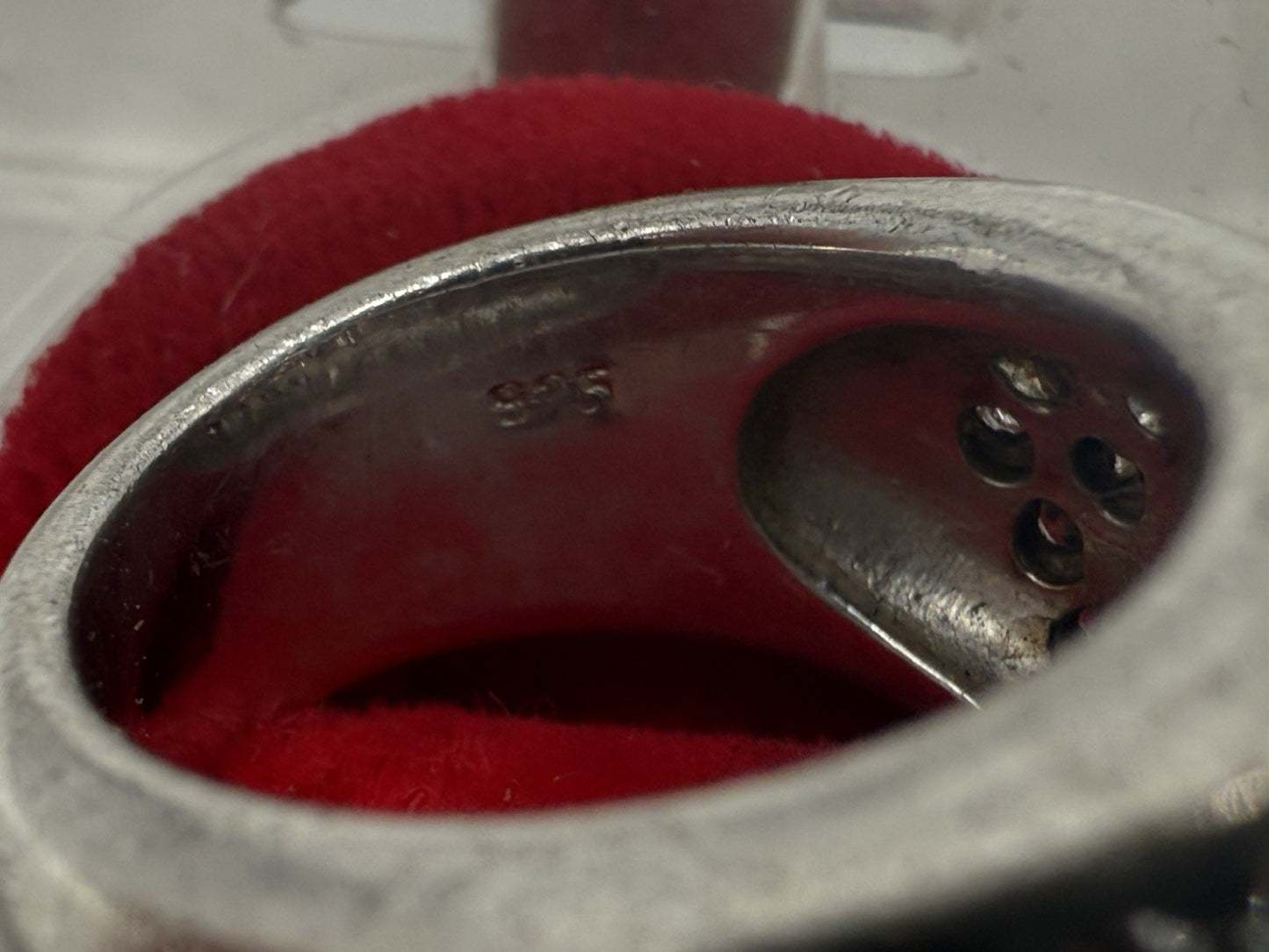 VINTAGE SILBERRING 925 SILBER MIT ZIRKONIA GR.49