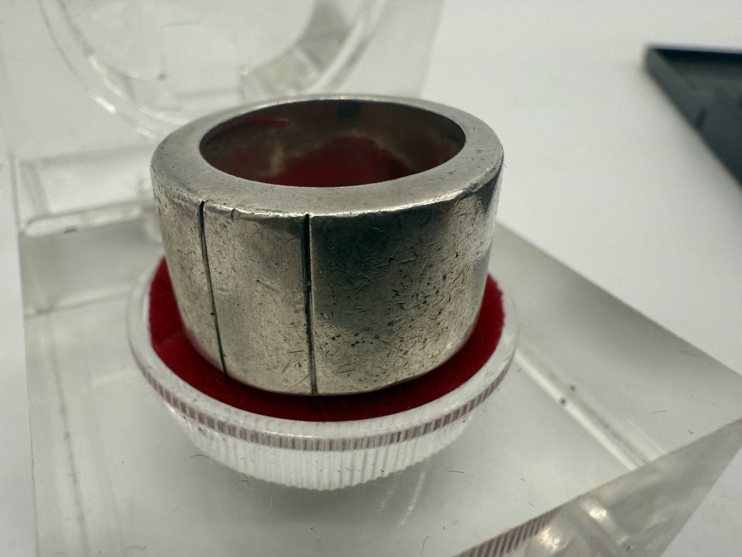 VINTAGE BREITER HANDGEFERTIGTER 925 SILBER RING GR.57