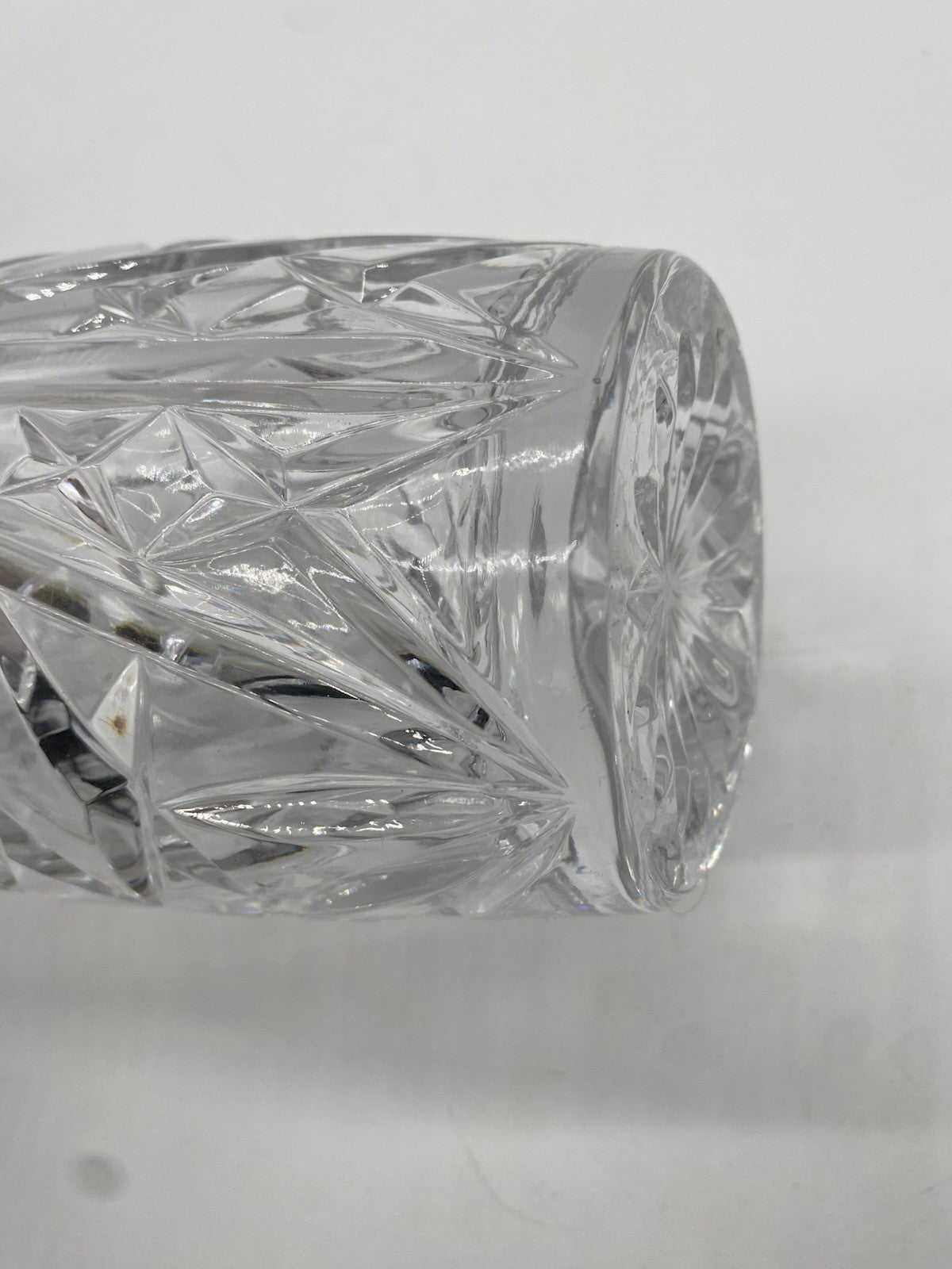 GROßE VINTAGE BLEIKRISTALL VASE, SCHLEUDERSTERN, BOHEMIAN, BÖHMEN
