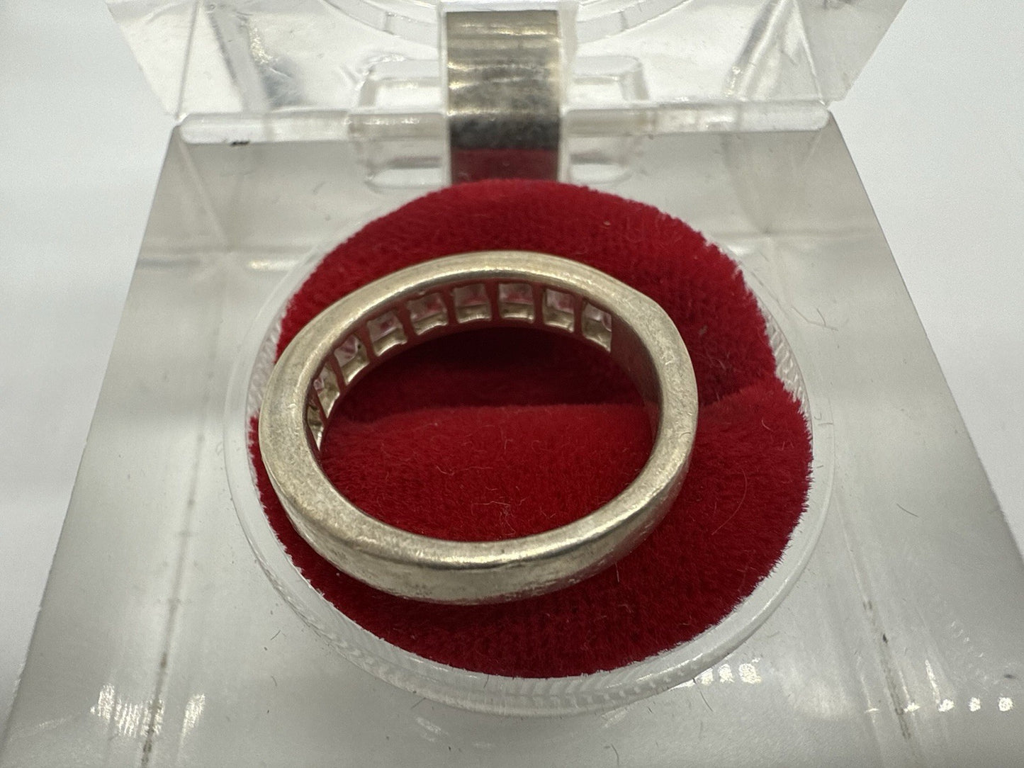 VINTAGE 925 STERLING SILBER RING MIT ZIRKONIA GR.53
