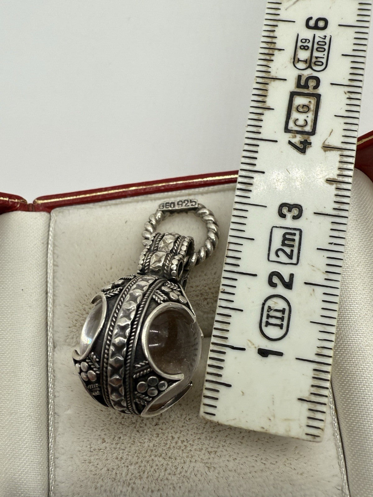 GROßER 925 STERLING SILBER GOTLAND KRISTALLKUGEL ANHÄNGER
