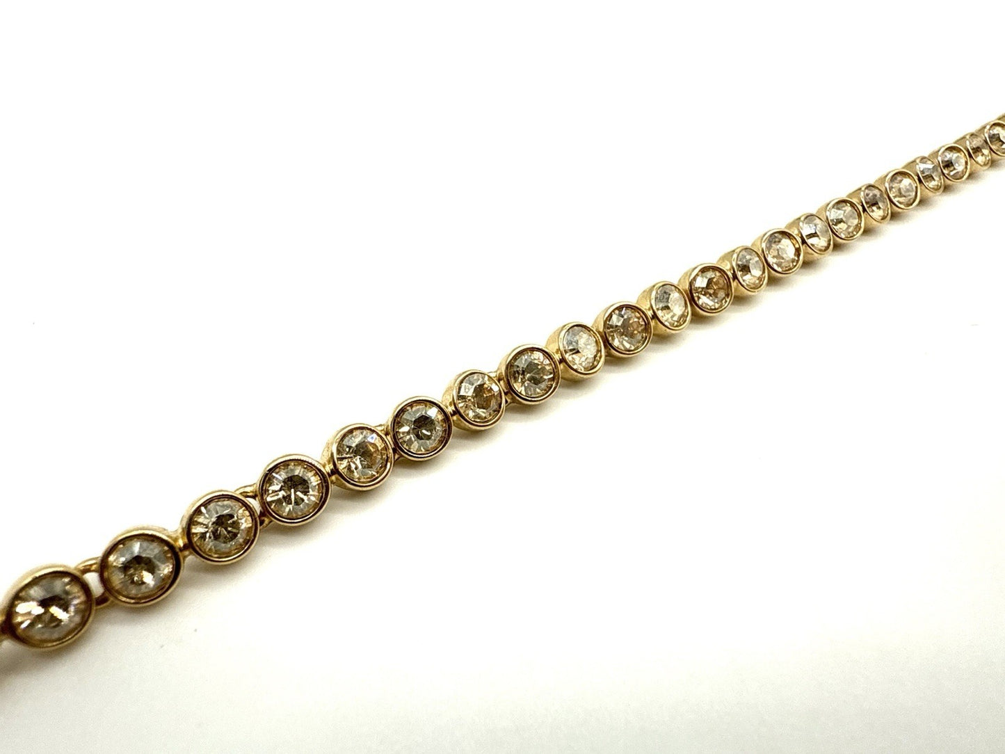 VINTAGE SWAROVSKI TENNIS ARMBAND CITRIN VERGOLDET