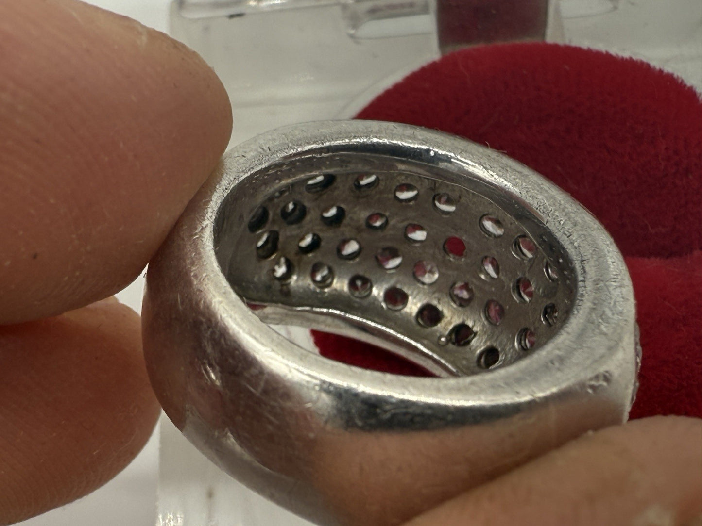 VINTAGE SILBERRING 925 SILBER MIT ZIRKONIA GR.49