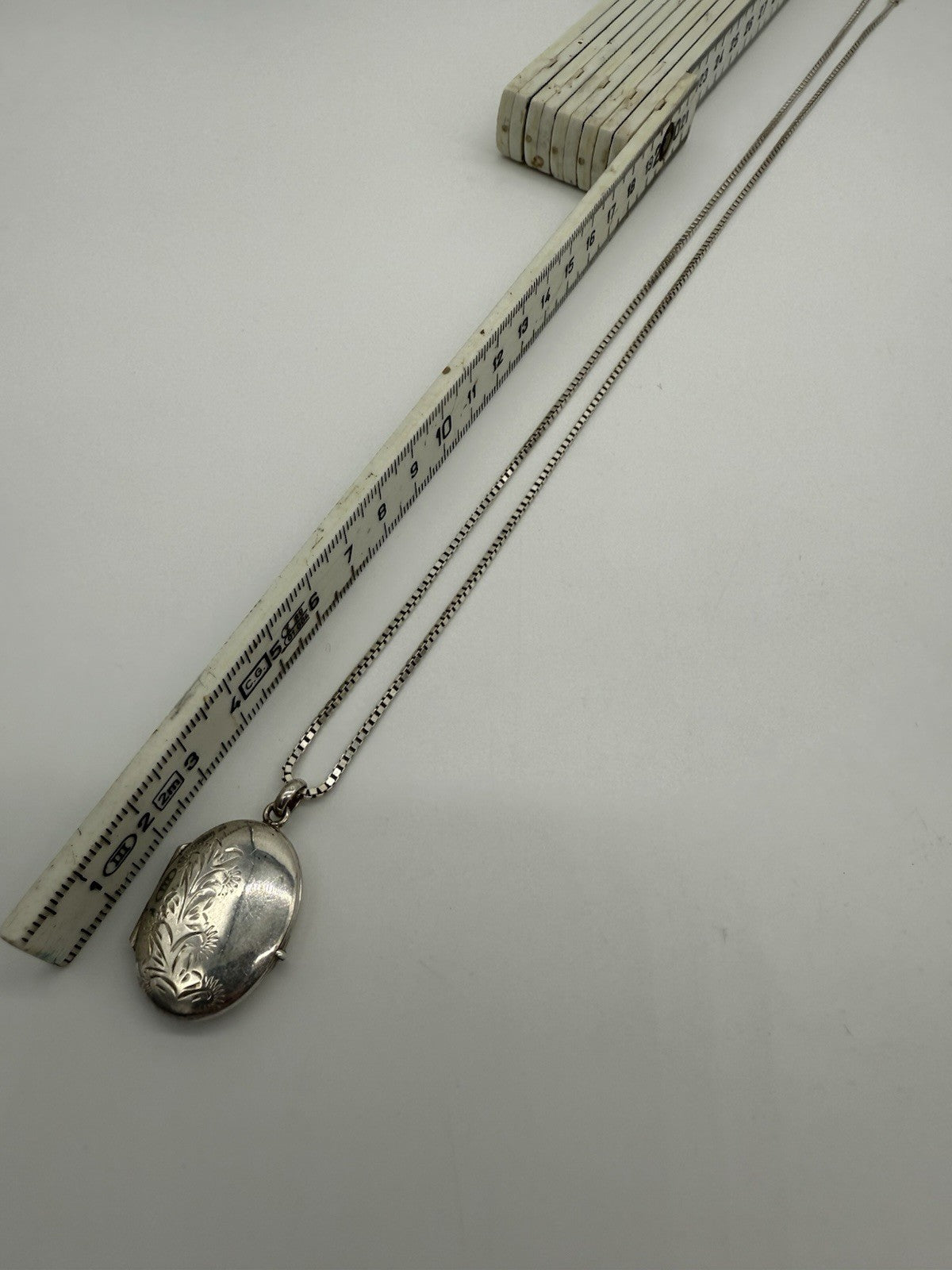 VINTAGE EXTRA GROßES FLORALES 925 STERLING SILBER MEDAILLON + 925S KETTE