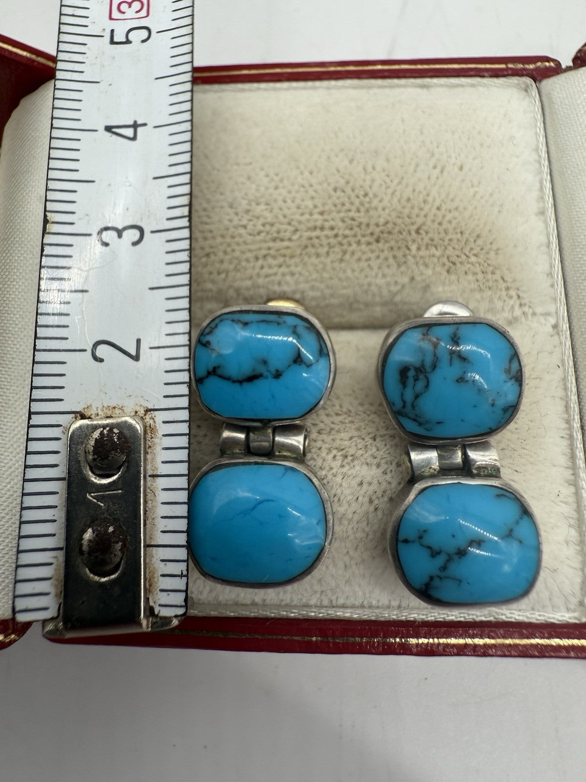 VINTAGE OHRSTECKER NATÜRLICHE TÜRKIS OHRRINGE