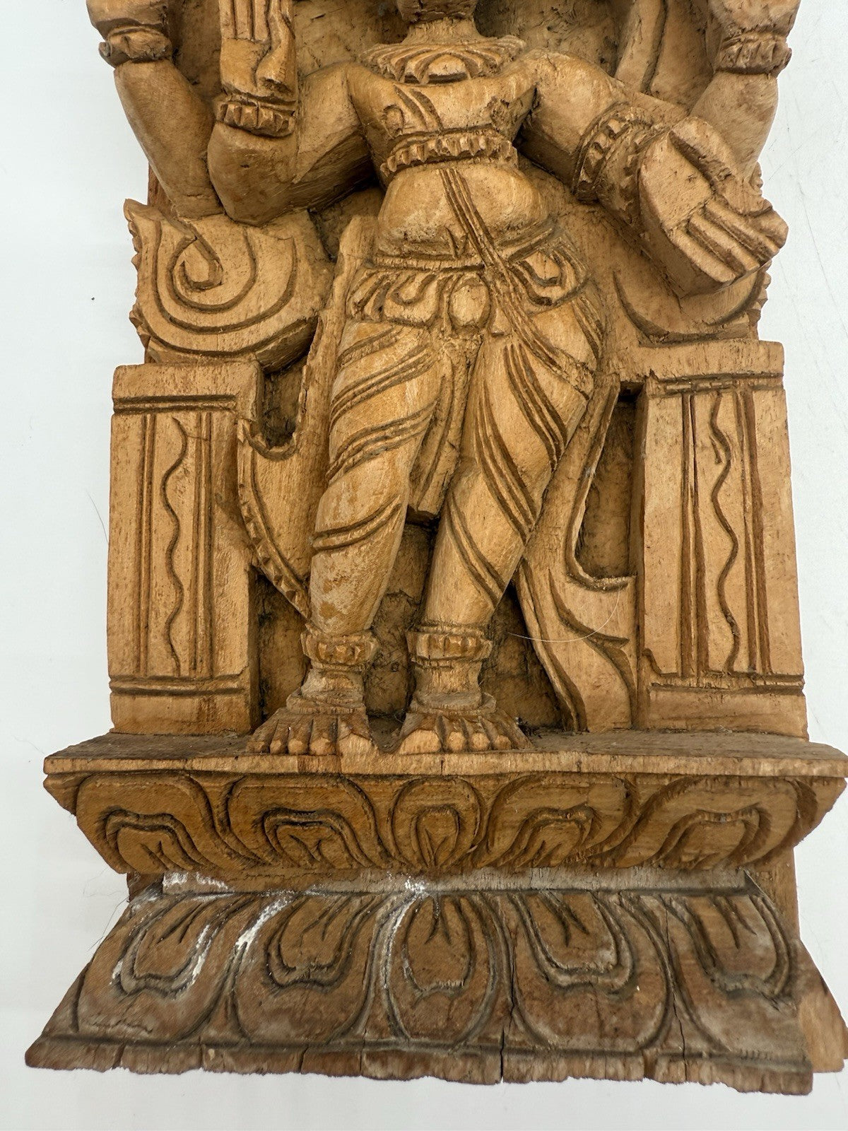 ALTES INDISCHES HOLZRELIEF GOTTHEIT GANESHA SCHNITZEREI