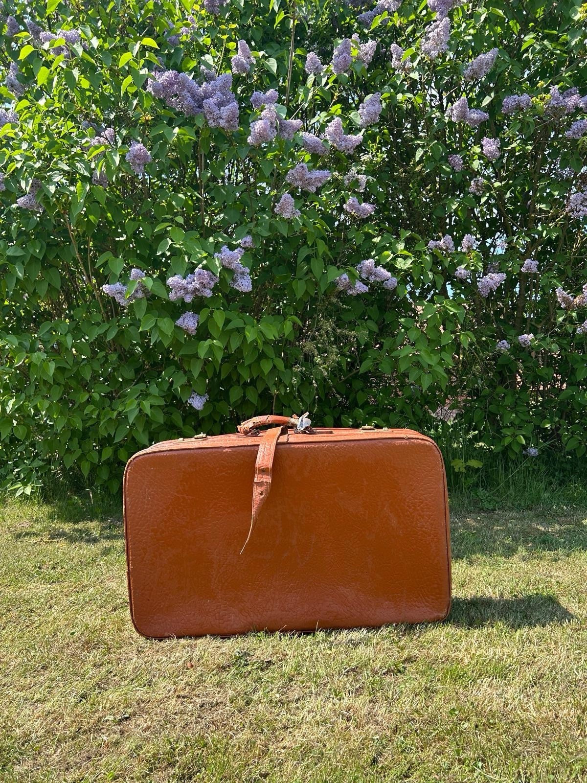 VINTAGE REISEKOFFER LEDERKOFFER 50er JAHRE HARDCASE TASCHE OLDTIMER