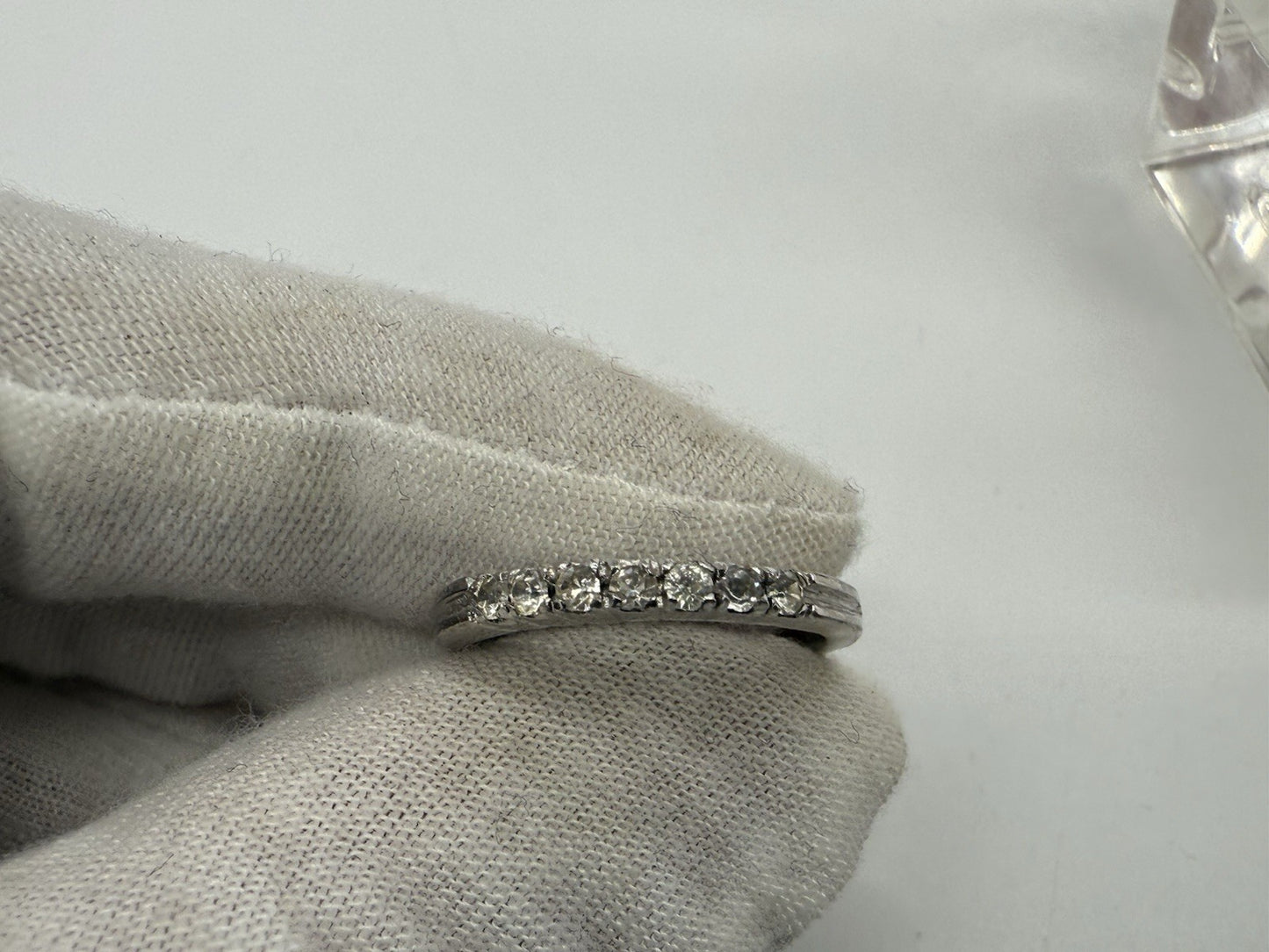 VINTAGE 835 SILBER RING MODERNIST CZ ZIRKONIA GR.57