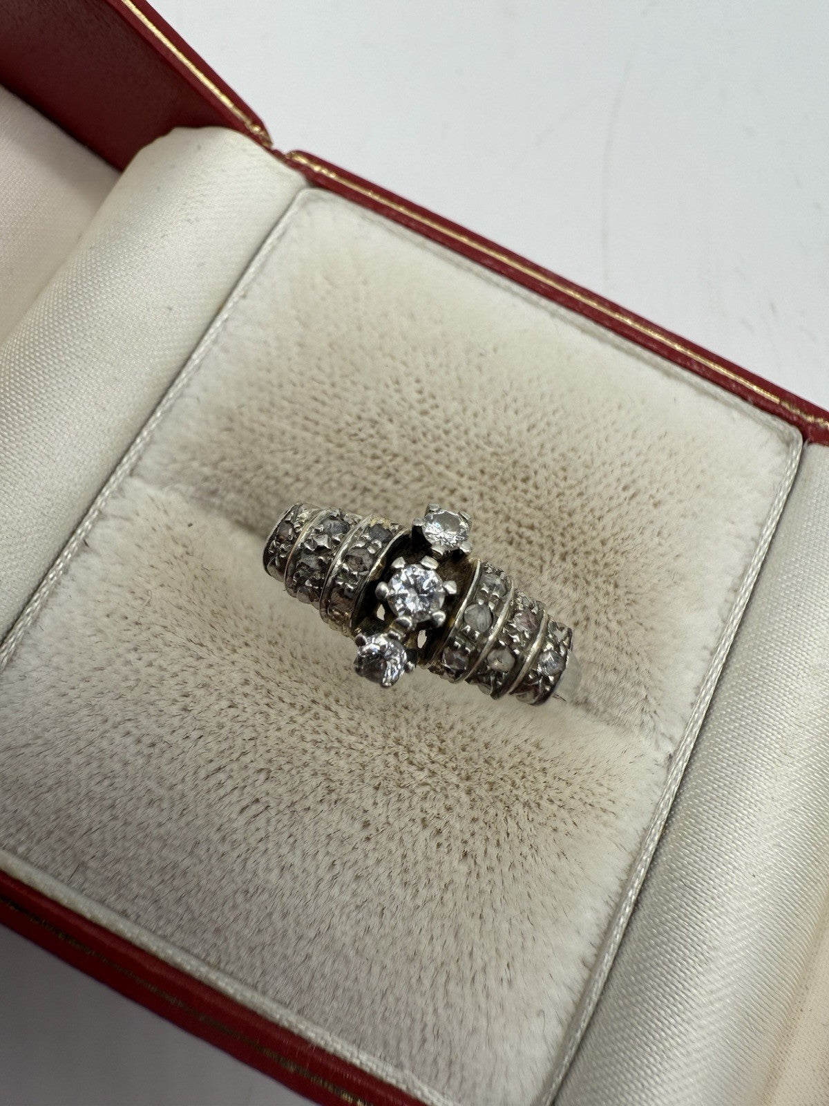 ANTIKER RING 750 GOLD RUSSLAND - 18 KARAT BICOLOR MIT BRILLANTEN