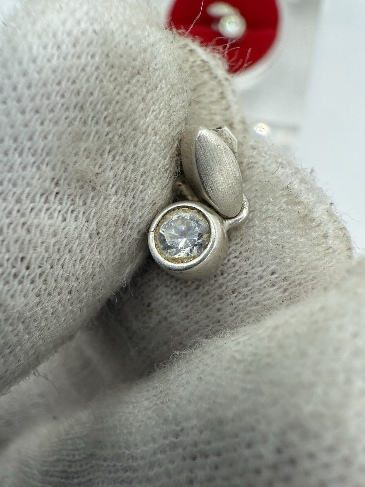 FOSSIL 925 SILBER DAMEN OHRSTECKER ZIRKONIA OHRRINGE