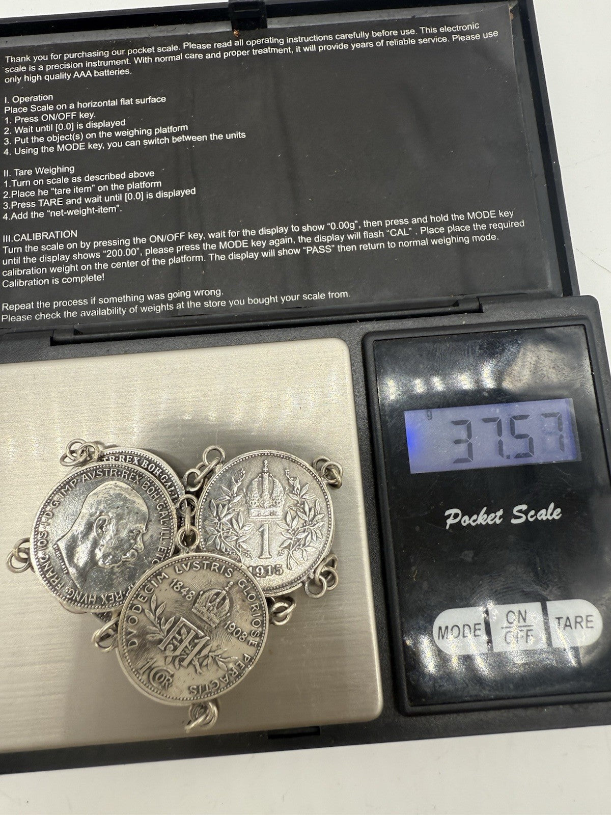 ALTES SILBER MÜNZEN ARMBAND IN 835er SILBER