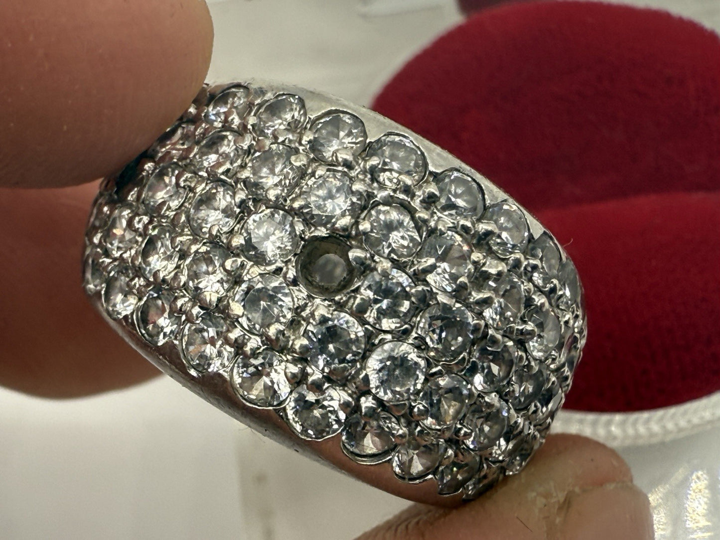 VINTAGE SILBERRING 925 SILBER MIT ZIRKONIA GR.49