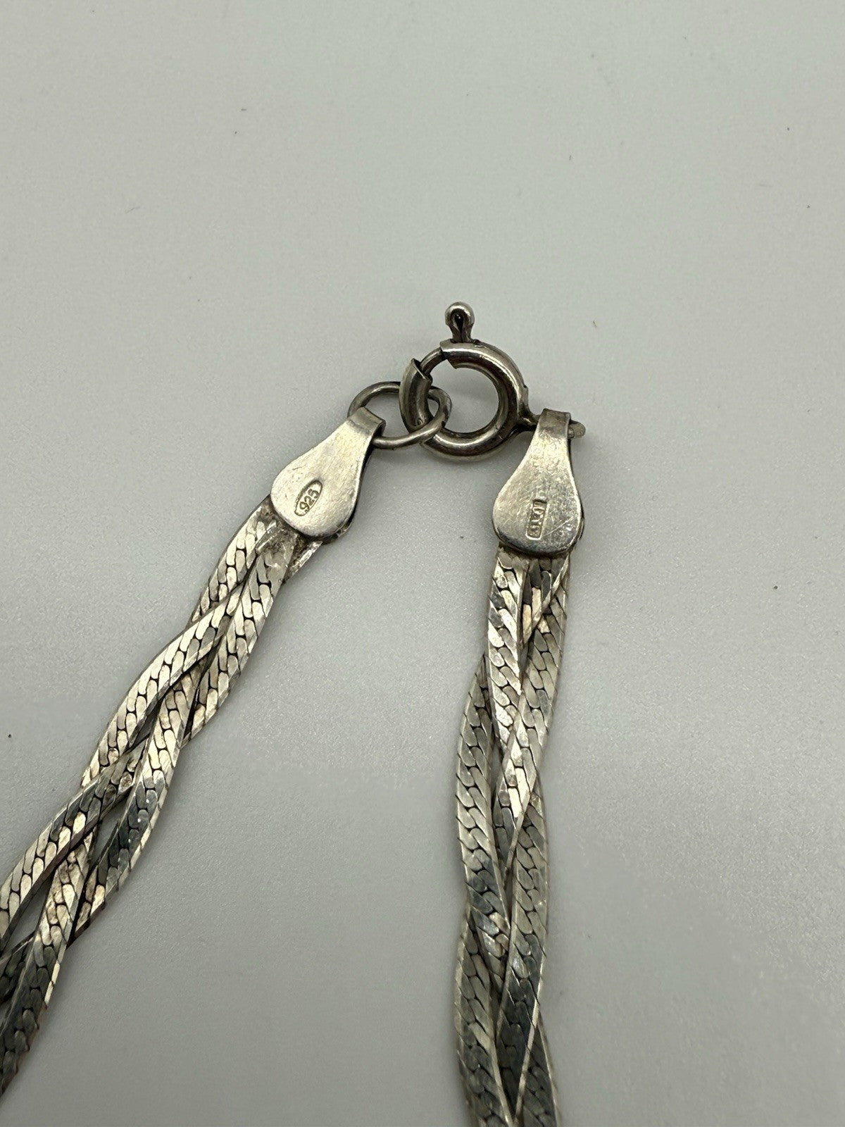 VINTAGE 925 SILBERKETTE COLLIER HALSKETTE GEFLOCHTEN