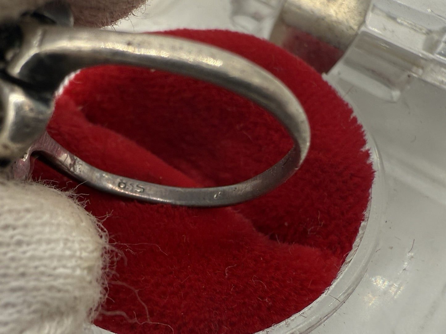 VINTAGE 925 SILBER RING MIT ZIRKONIA STEIN GR.63