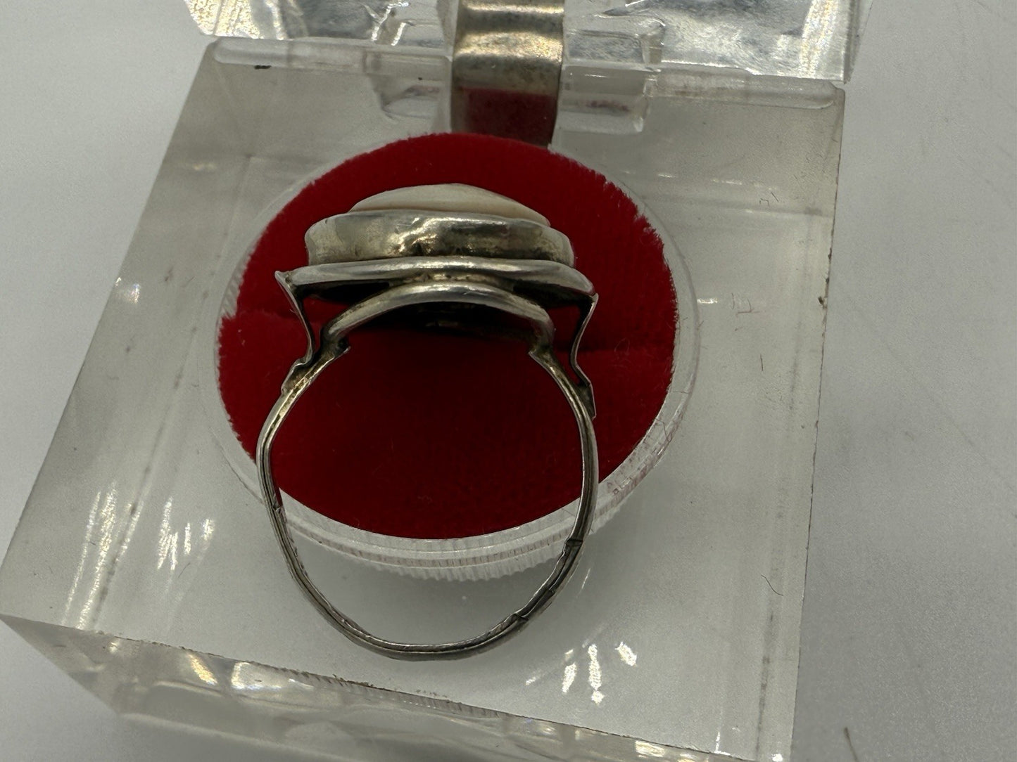 925 SILBERRING MIT ECHTER GEMME - KLASSISCHE DAMENBÜSTE, KAMEE GR.52