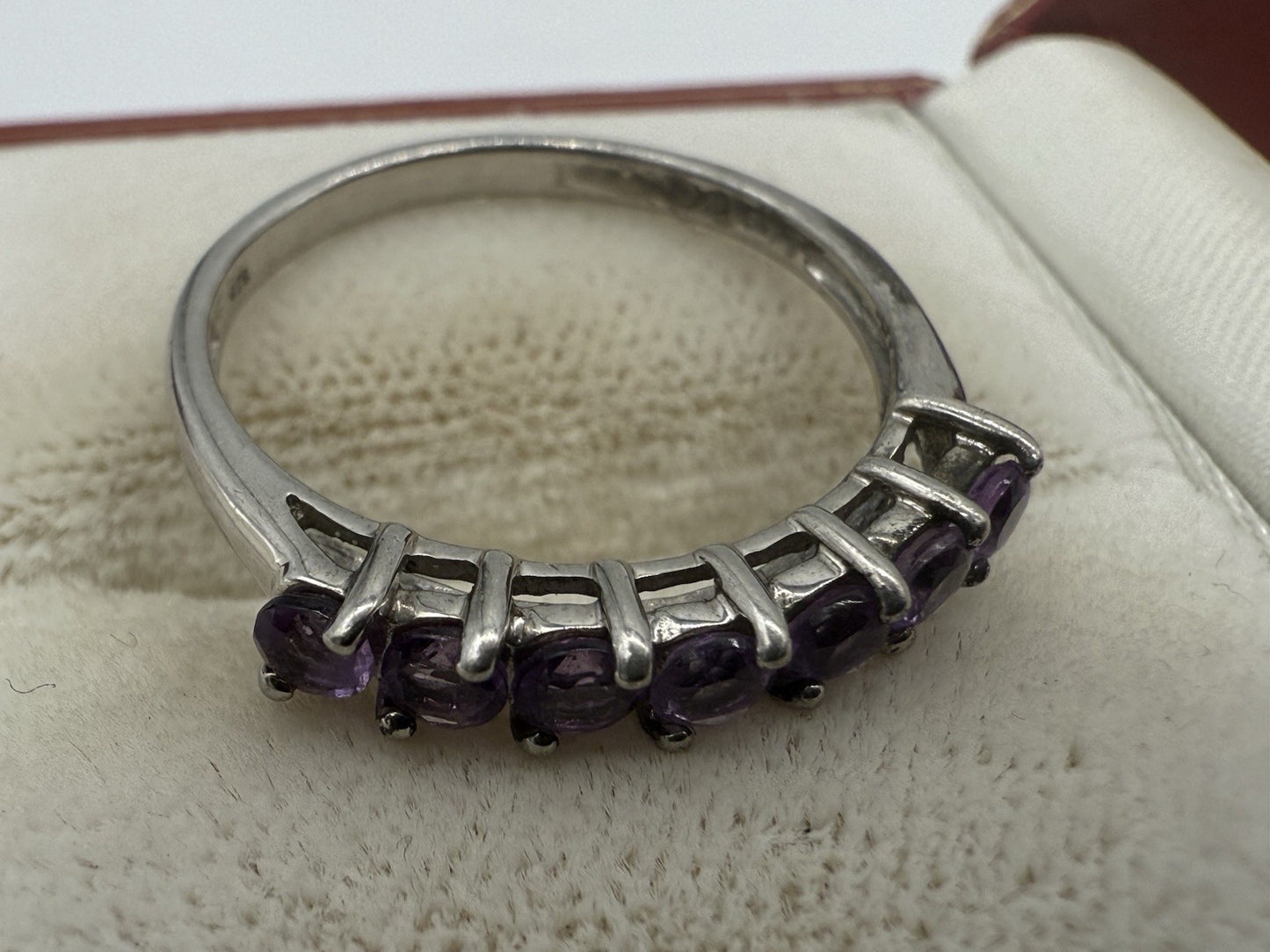 DAMEN RING 925 STERLING SILBER MIT LILA STEIN AMETHYST? GR.59