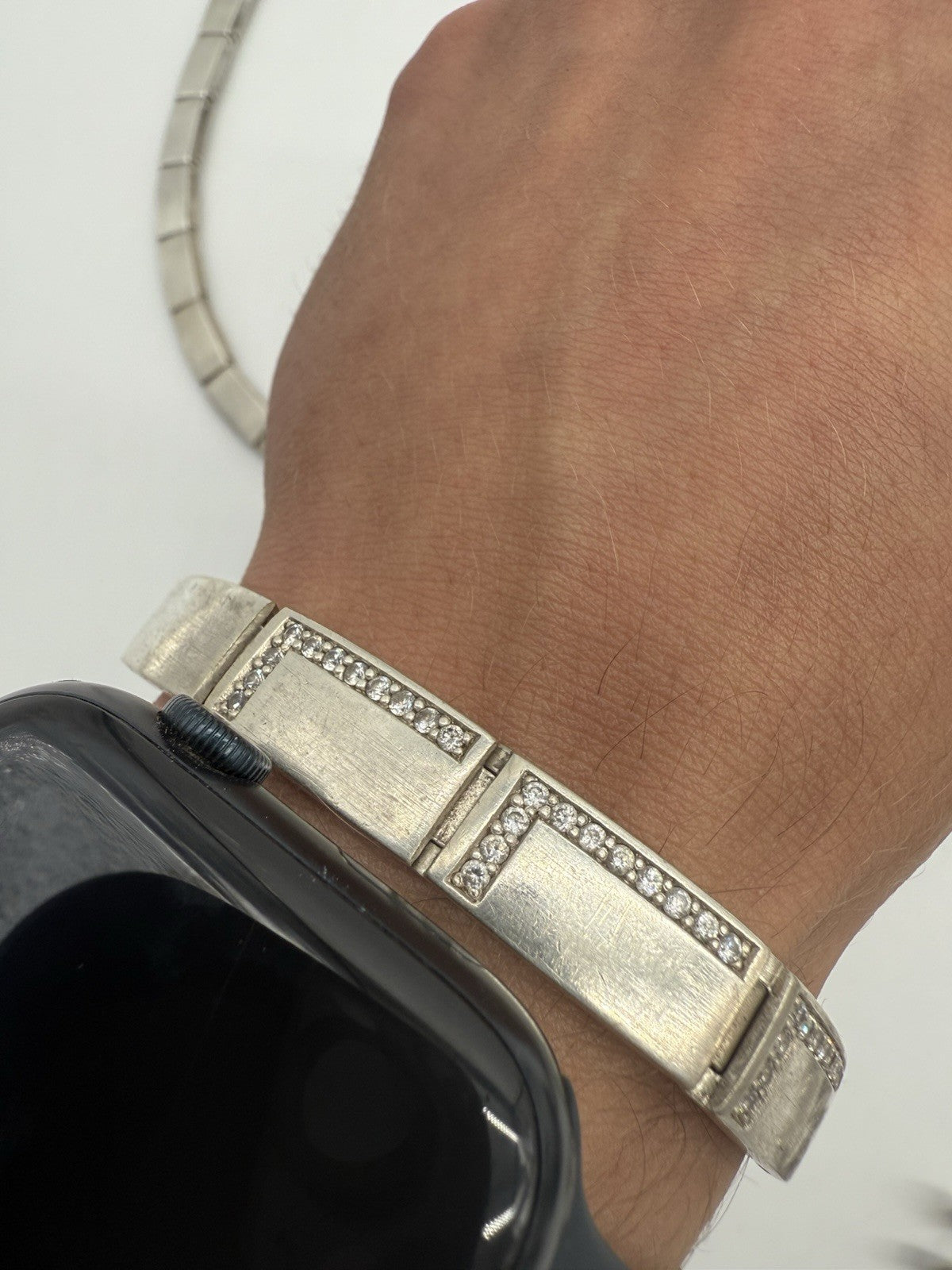 VINTAGE ESPRIT 925 STERLING SILBER HALSKETTE + ARMBAND MIT CUBIC ZIRKONIA