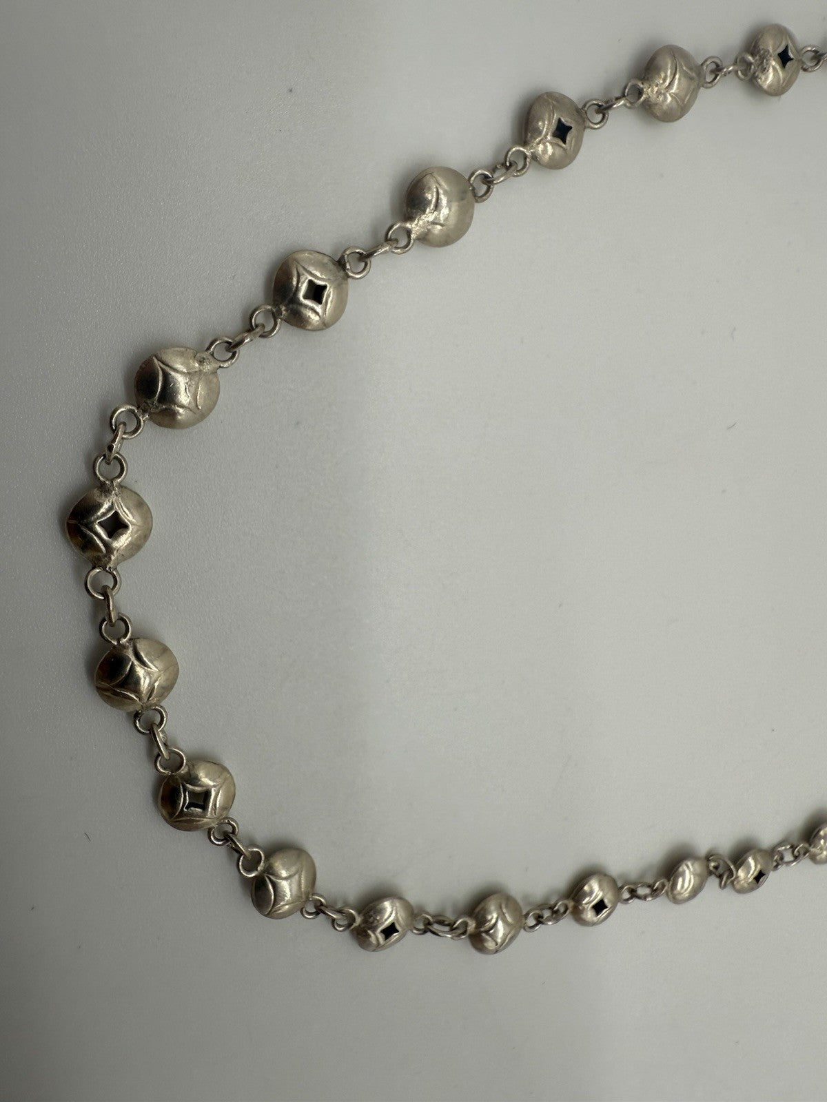 EXKLUSIVE 925 SILBER KUGELKETTE STILVOLLE HANDARBEIT SILBER KETTE