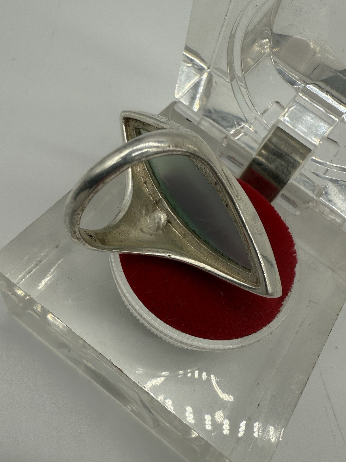 AQUA CHALCEDON RING 925 STERLING SILBER RING GR.54