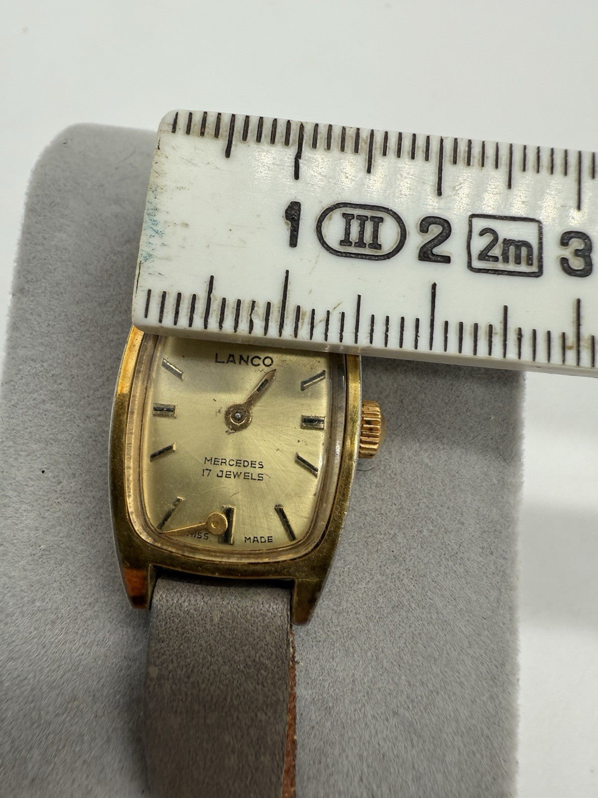 VINTAGE LANCO MERCEDES DAMENUHR 17 JEWELS SWISS MADE HANDAUFZUG VERGOLDET