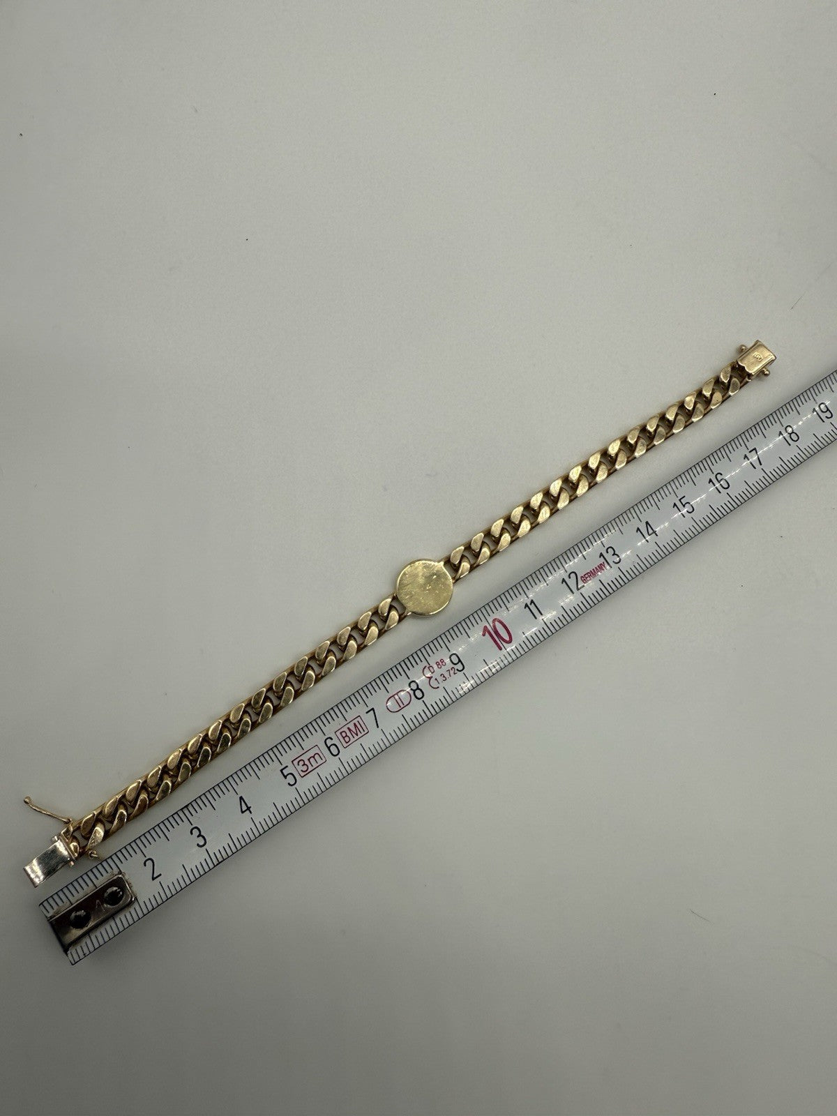 585 GOLDARMBAND MIT BRILLANTEN - YIN-YANG DESIGN - 14K GELBGOLD - 19cm