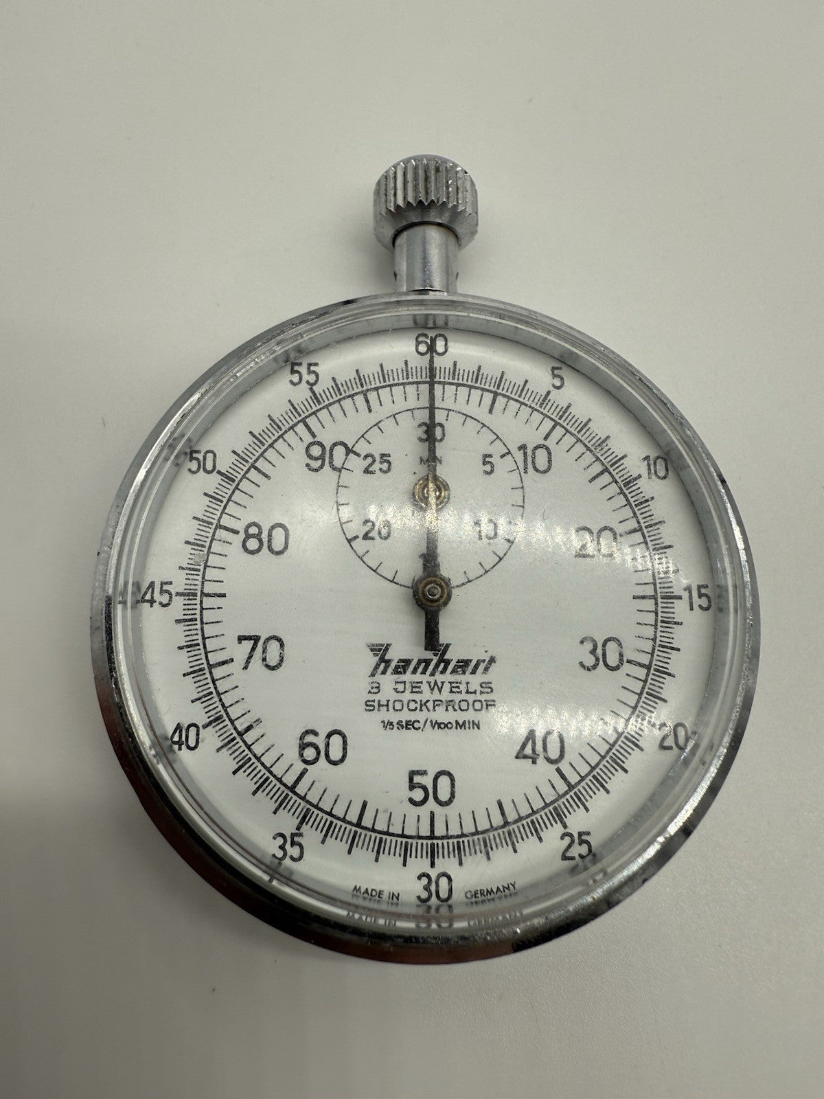 VINTAGE HANHART 3 JEWELS SHOCKPROOF 1/5 sec / 1/100Min