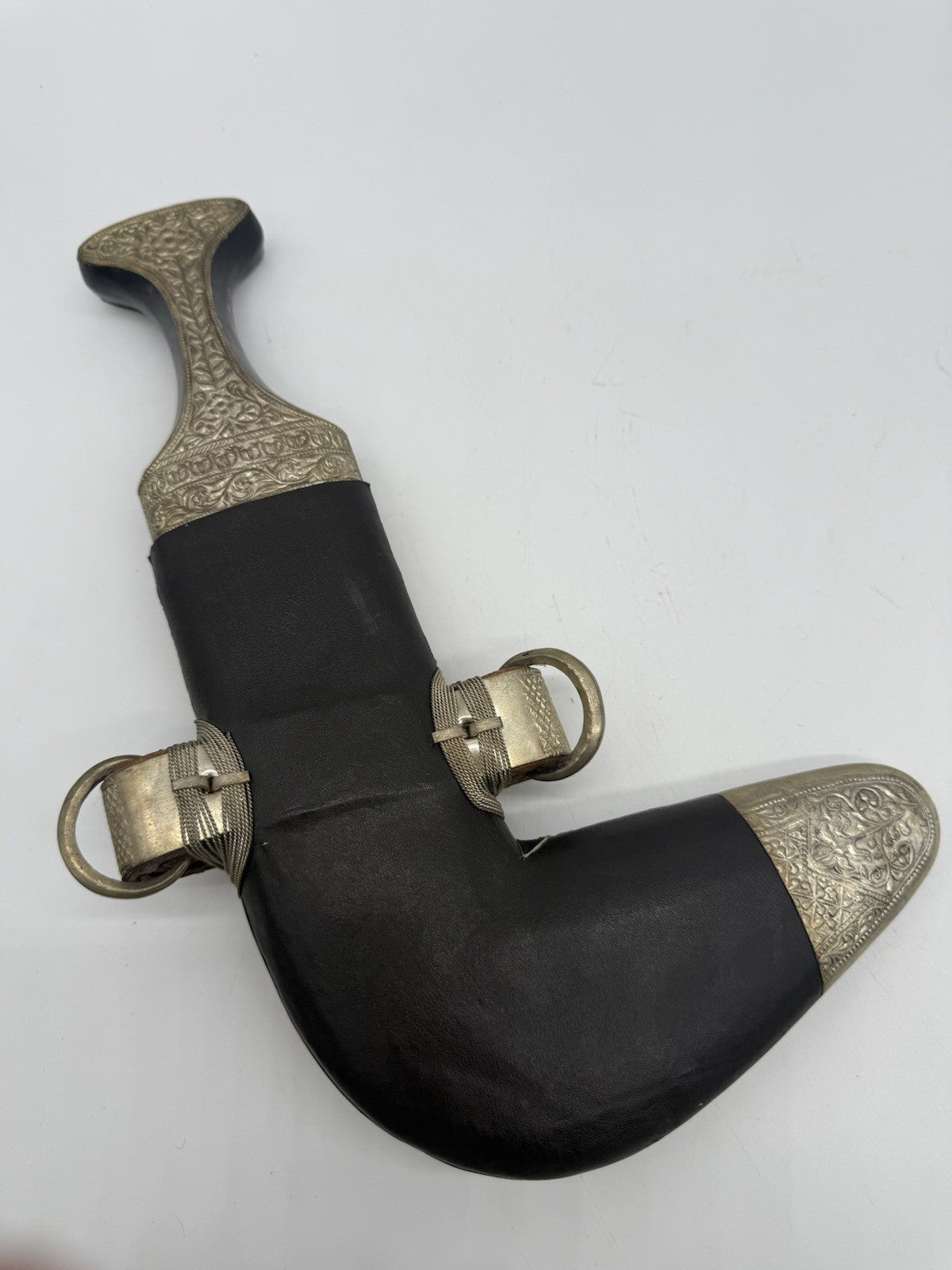 VERZIERTER ARABISCHER DOLCH JAMBIYA KHANJAR MIT HORNGRIFF