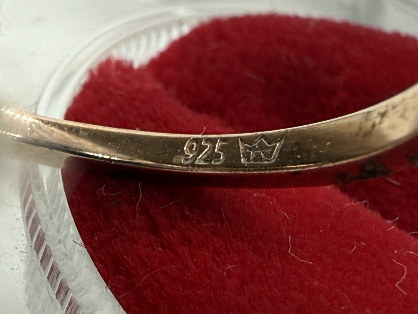 VINTAGE 925 STERLING SILBER ROSEGOLD TCHIBO FEDER RING GR.58