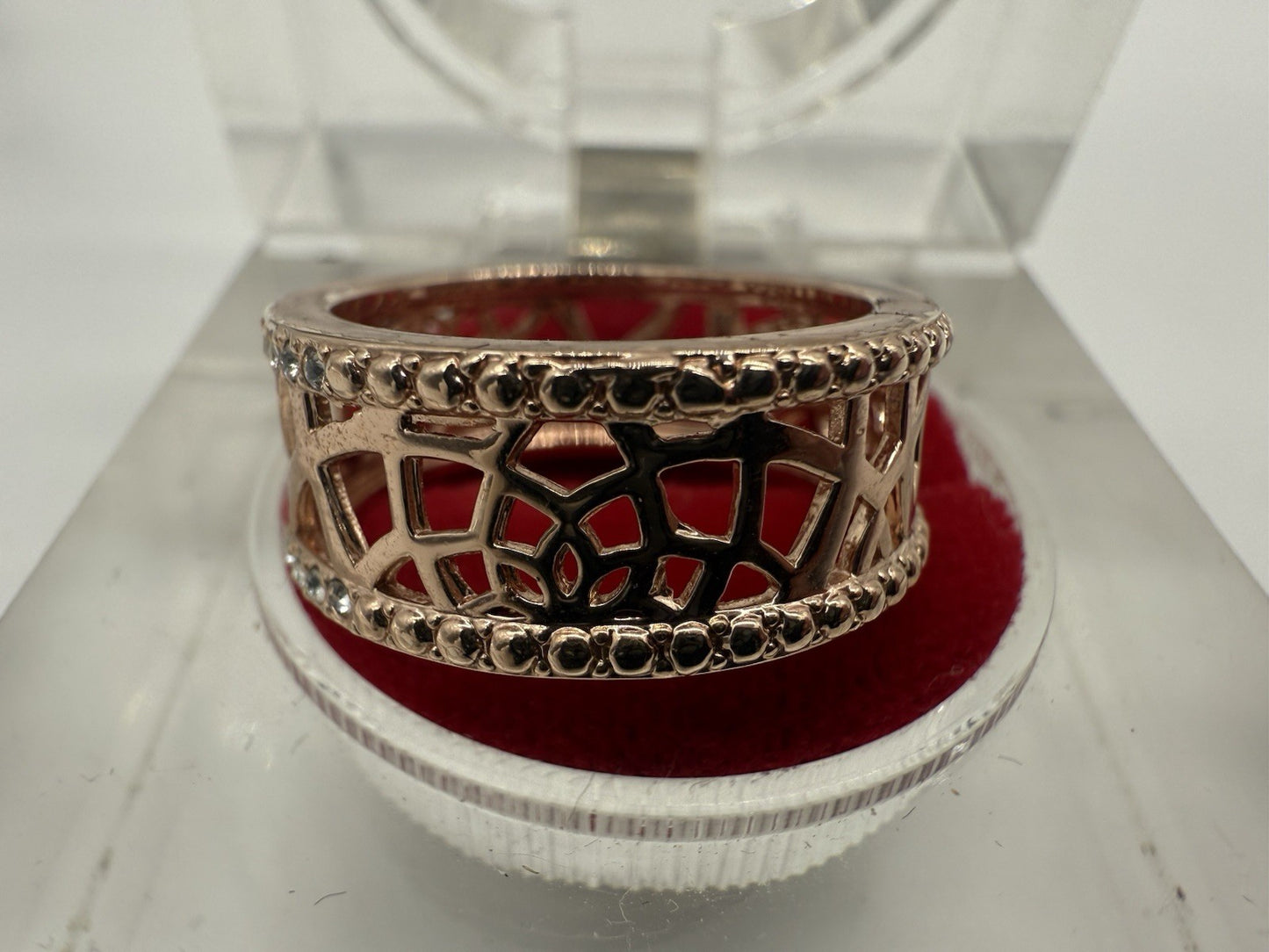 WUNDERSCHÖNER DAMEN GOLD DOUBLE ZIRKONIA RING GR.59