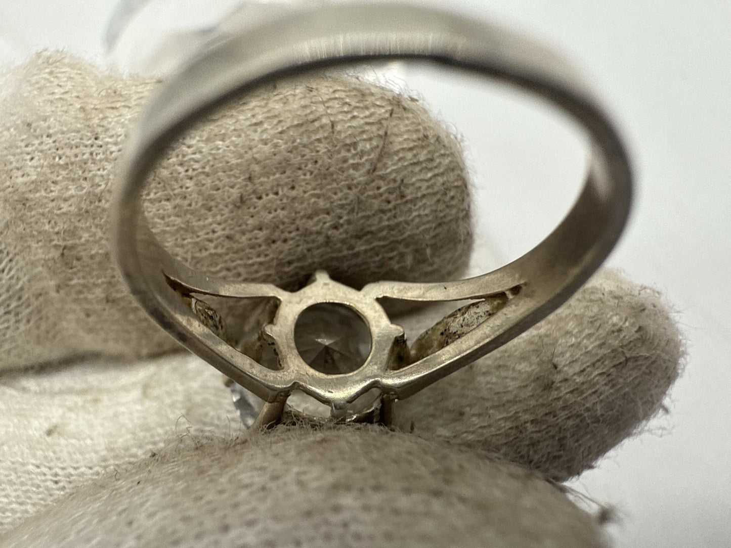 VINTAGE 830 SILBER RING MIT ZIRKONIA GR.50
