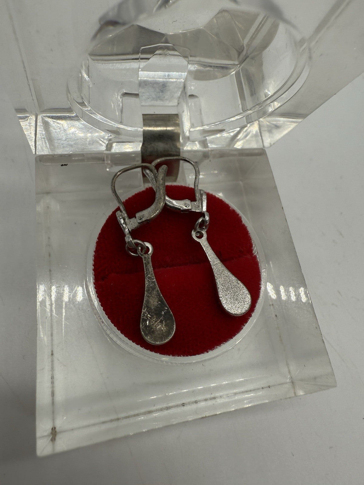 JUGENDSTIL 835 SILBER HÄNGE OHRRINGE TROPFENFORM